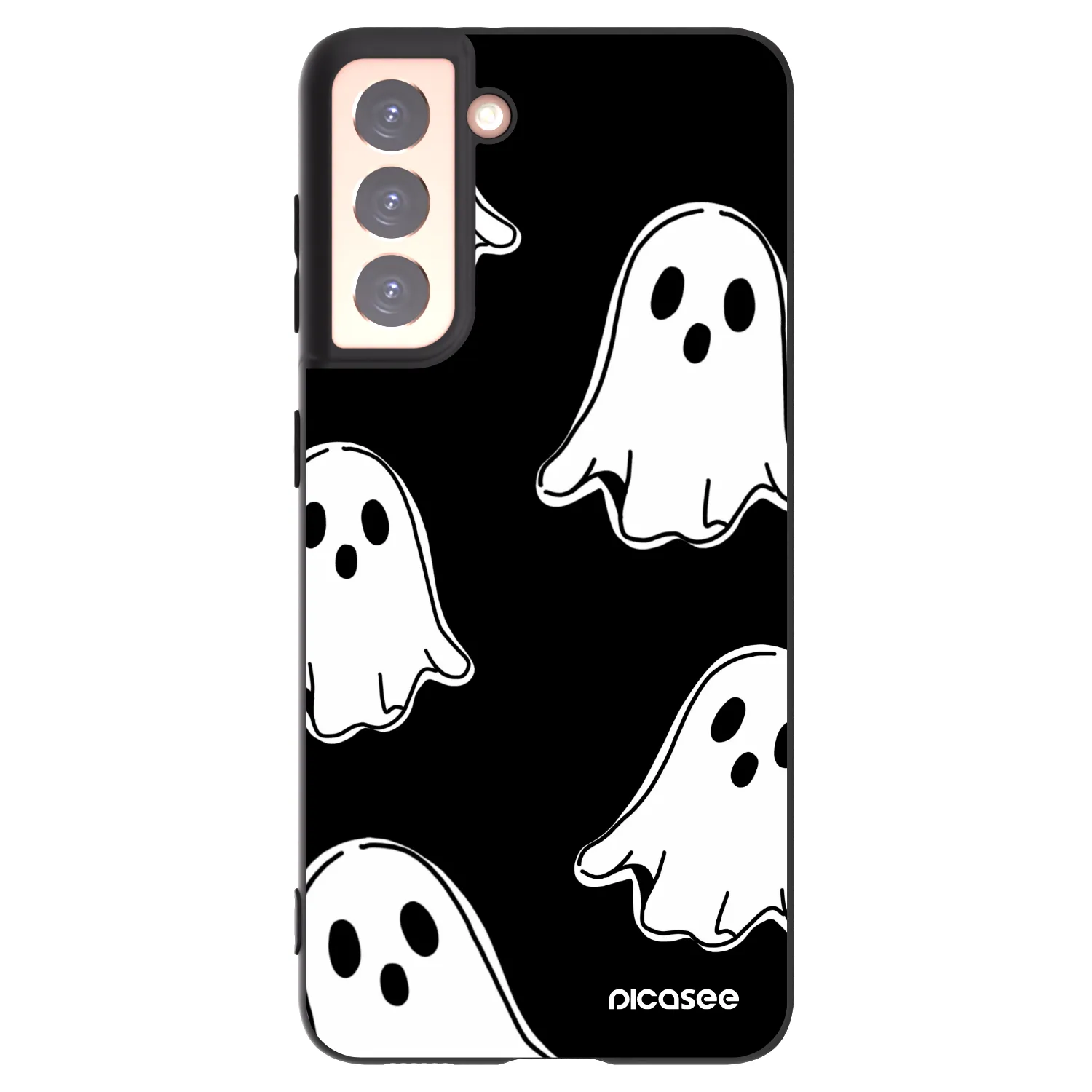 Picasee silikonový černý obal pro Samsung Galaxy S21 5G G991B - Black ghosts