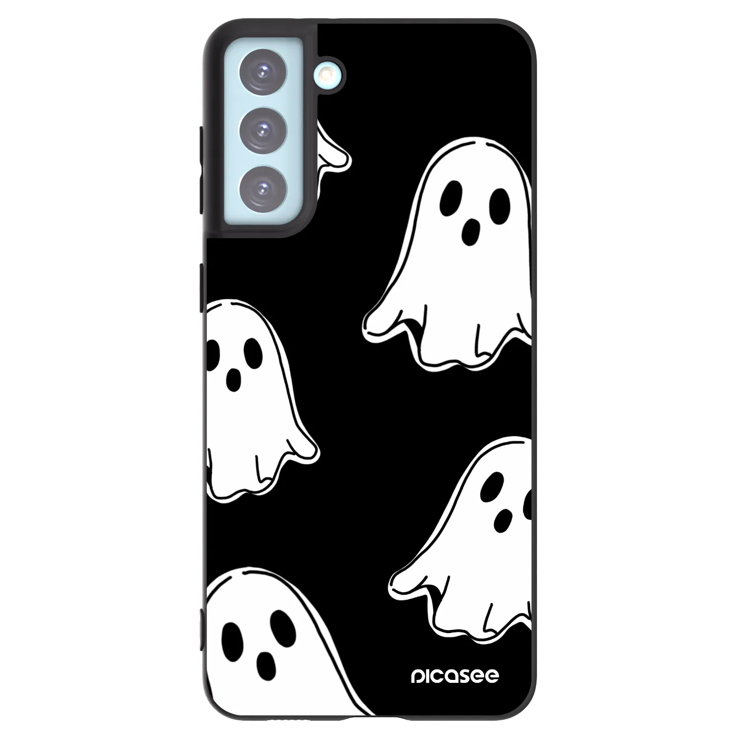 Picasee silikonový černý obal pro Samsung Galaxy S21+ 5G G996F - Black ghosts