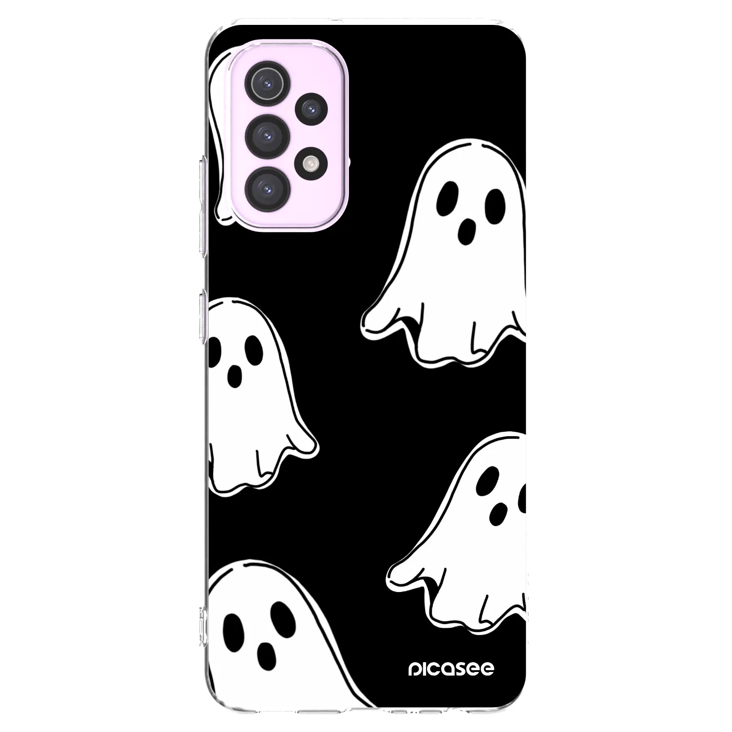 Picasee silikonový průhledný obal pro Samsung Galaxy A32 5G A326B - Black ghosts