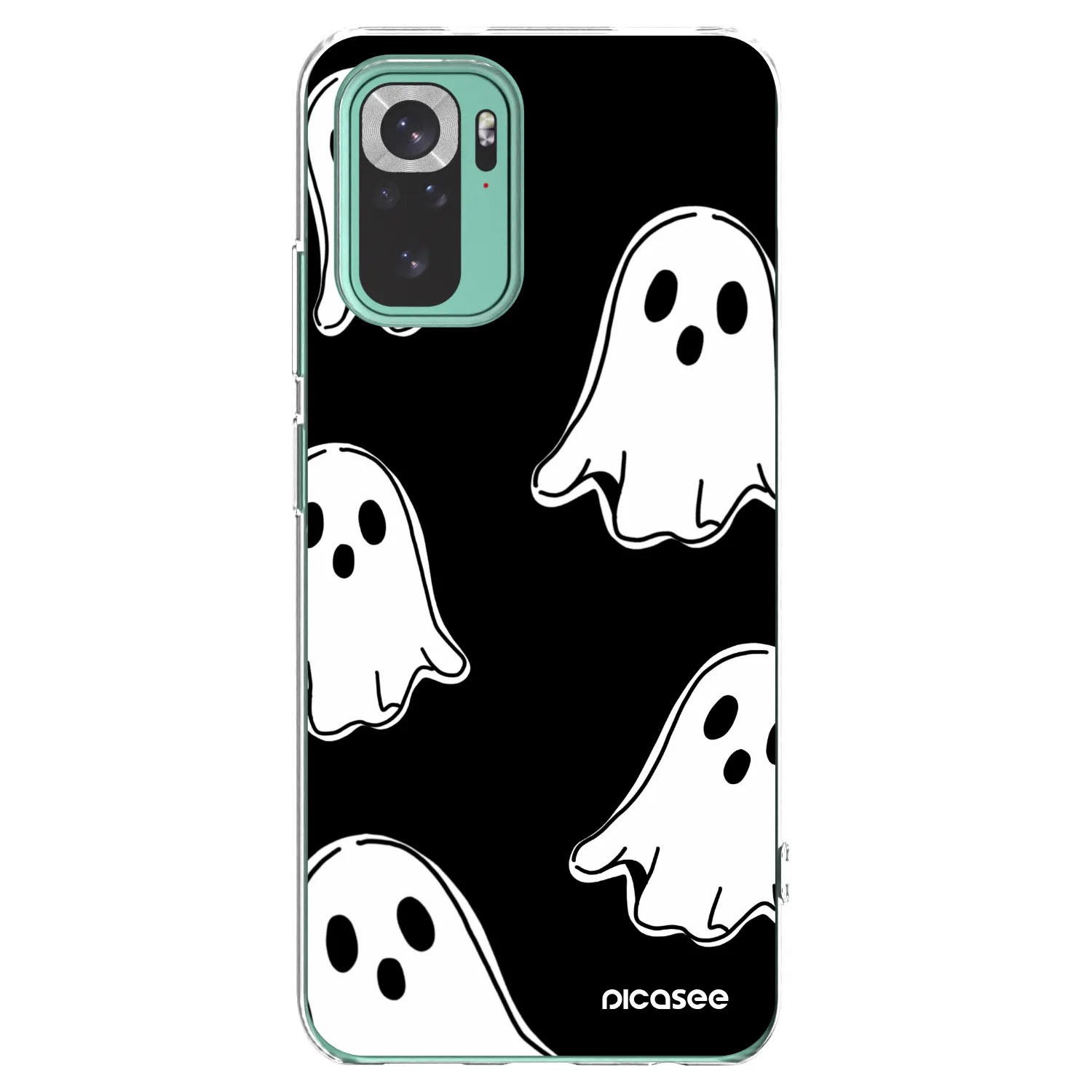 Picasee silikonový průhledný obal pro Xiaomi Redmi Note 10 Pro - Black ghosts