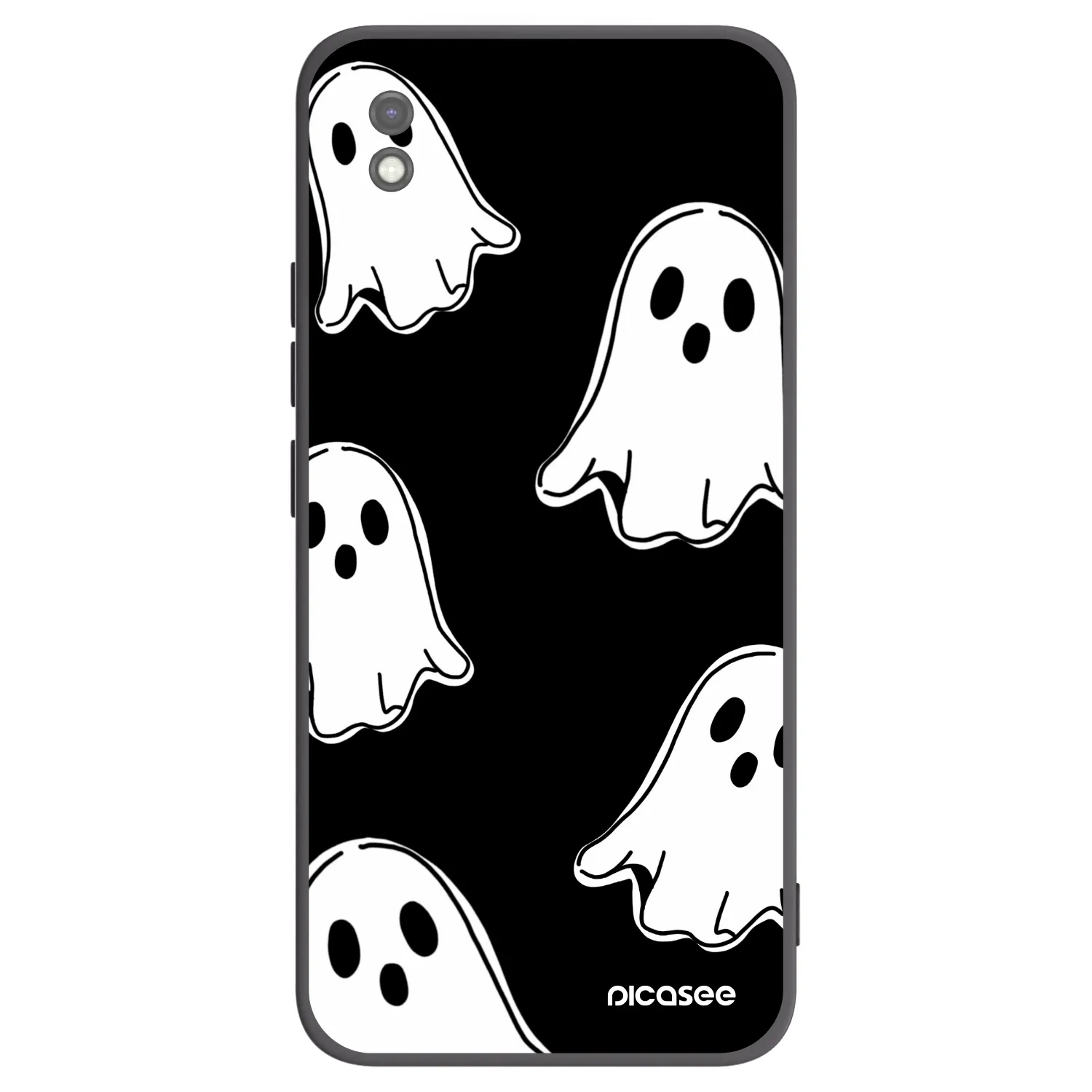 Picasee silikonový černý obal pro Xiaomi Redmi 9AT - Black ghosts