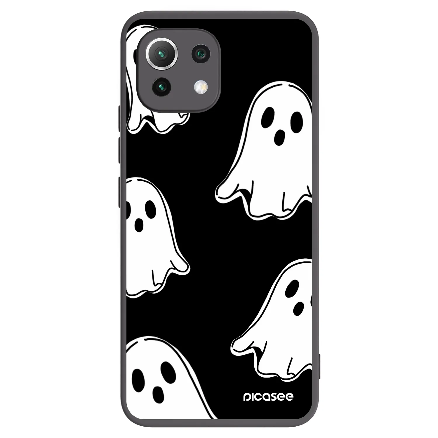 Picasee silikonový černý obal pro Xiaomi Mi 11 Lite - Black ghosts