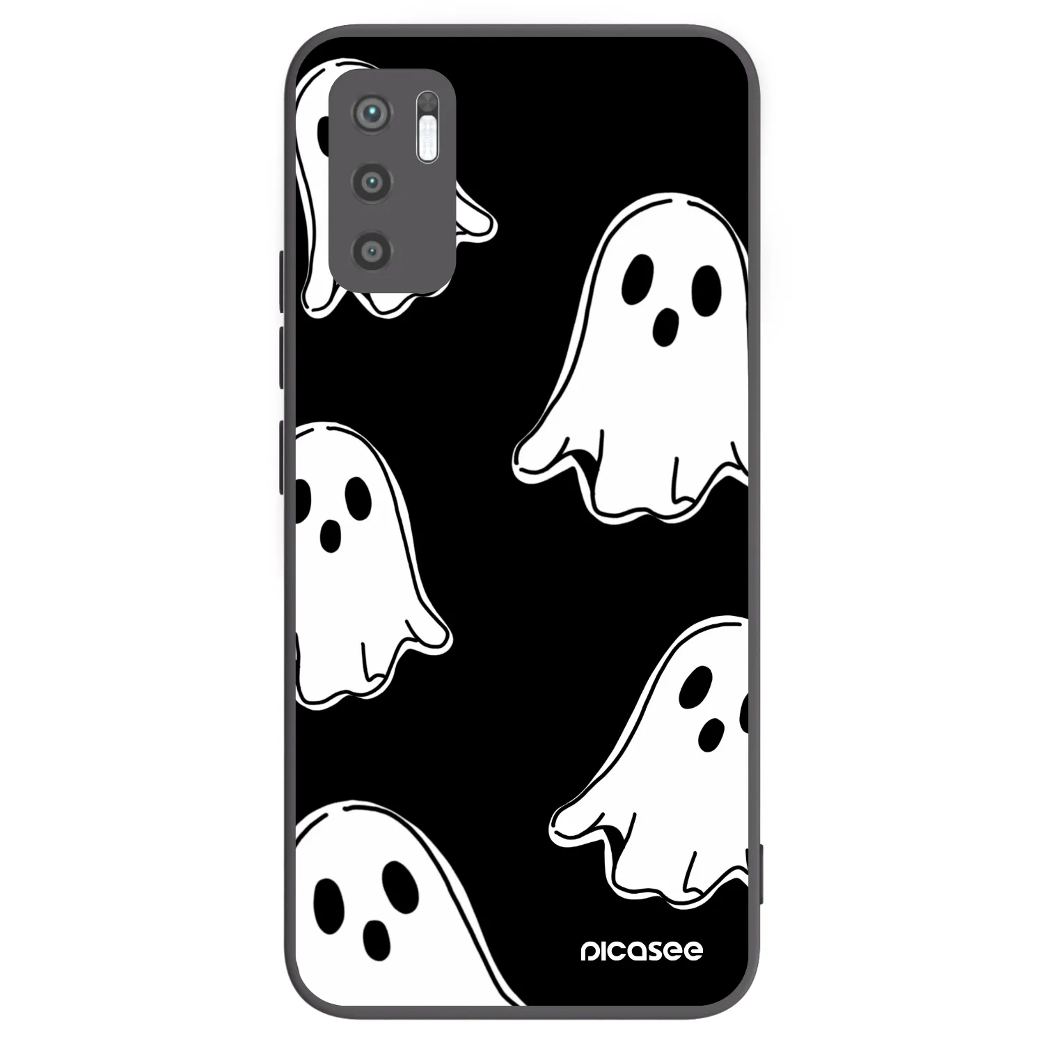 Picasee silikonový černý obal pro Xiaomi Redmi Note 10 5G - Black ghosts