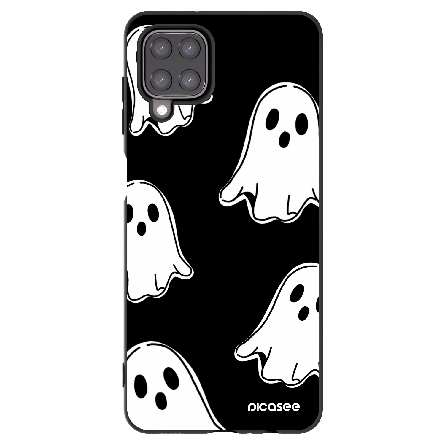 Picasee silikonový černý obal pro Samsung Galaxy M12 M127F - Black ghosts