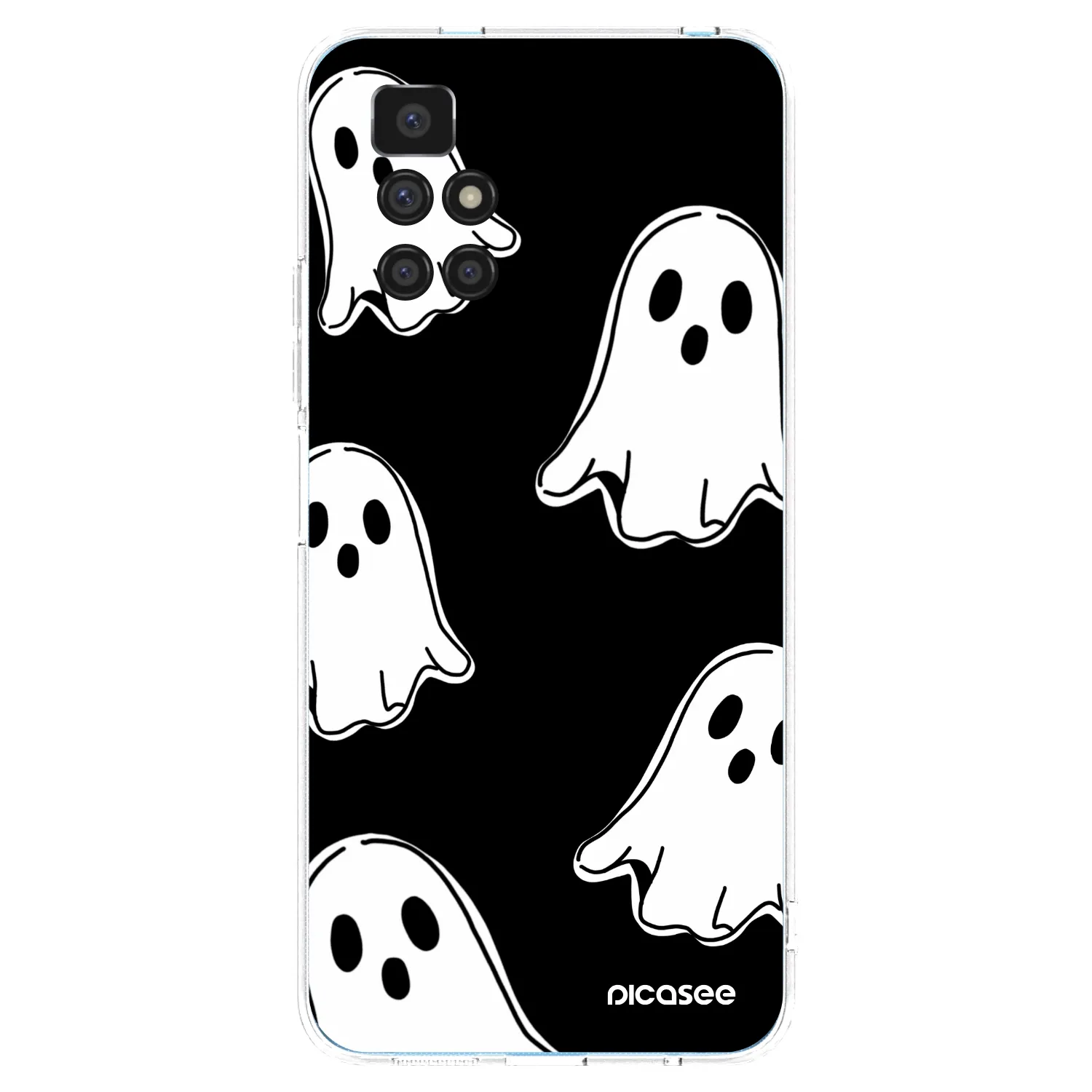 Picasee silikonový průhledný obal pro Xiaomi Redmi 10 - Black ghosts
