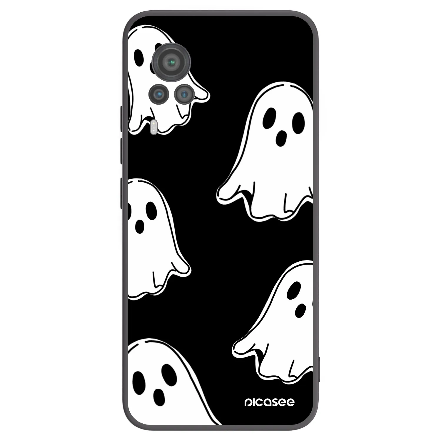 Picasee silikonový černý obal pro Vivo X60 Pro 5G - Black ghosts