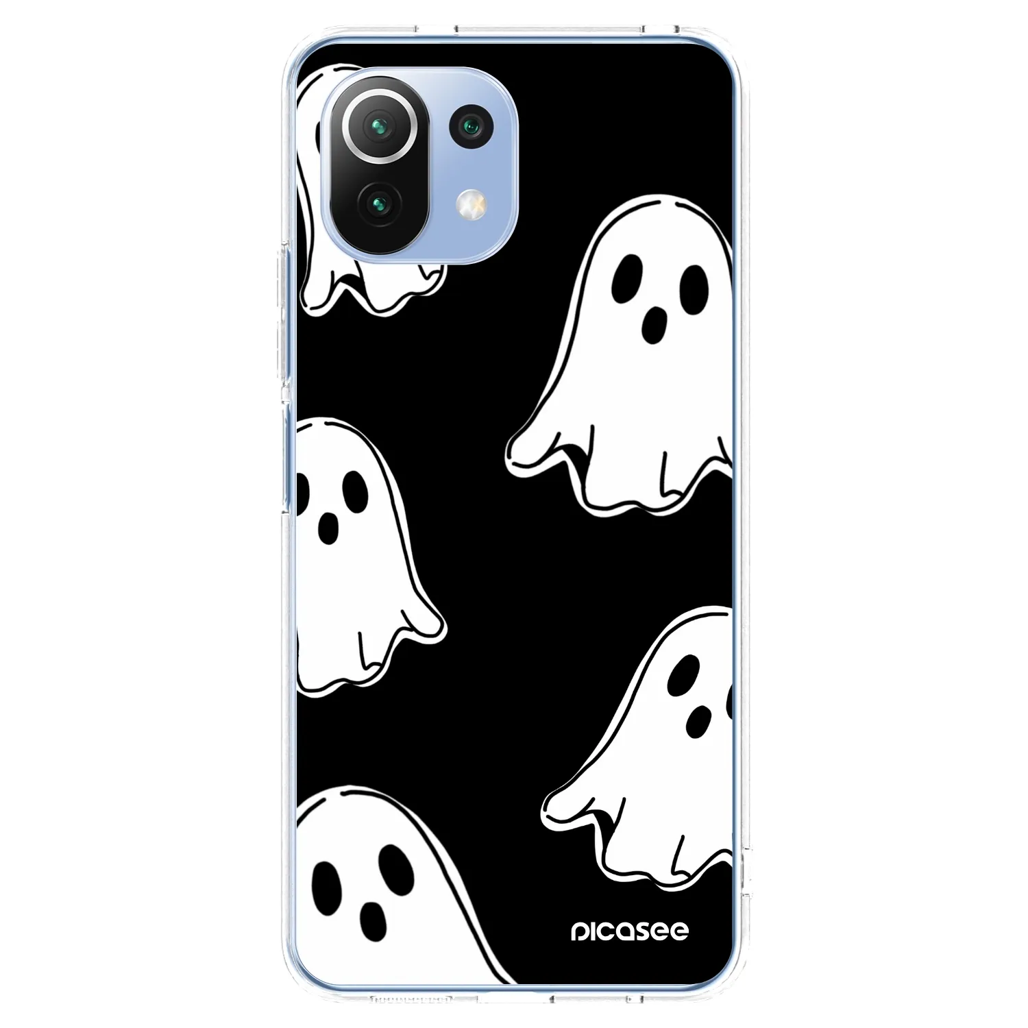 Picasee silikonový průhledný obal pro Xiaomi 11 Lite 5G NE - Black ghosts