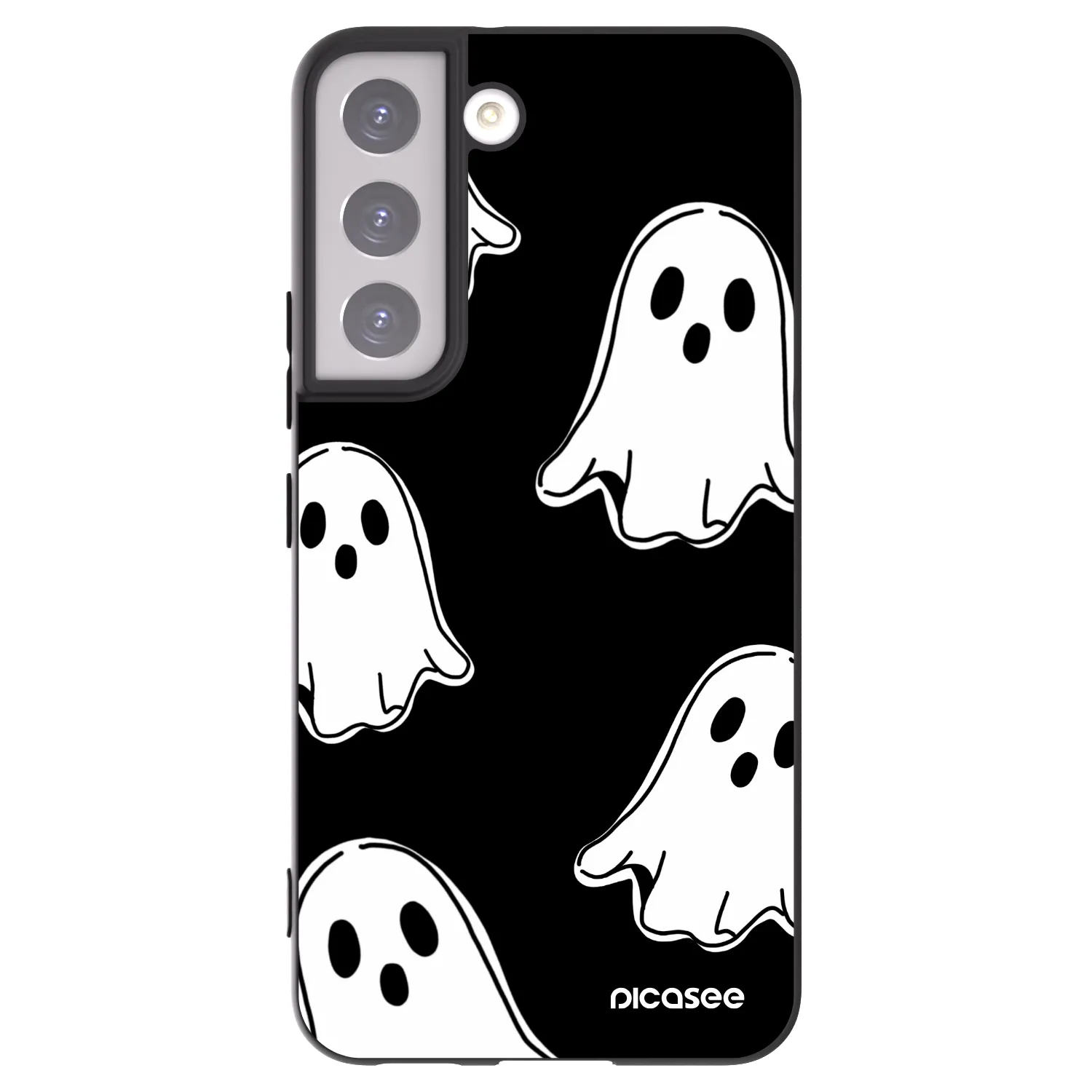 Picasee silikonový černý obal pro Samsung Galaxy S22 5G - Black ghosts