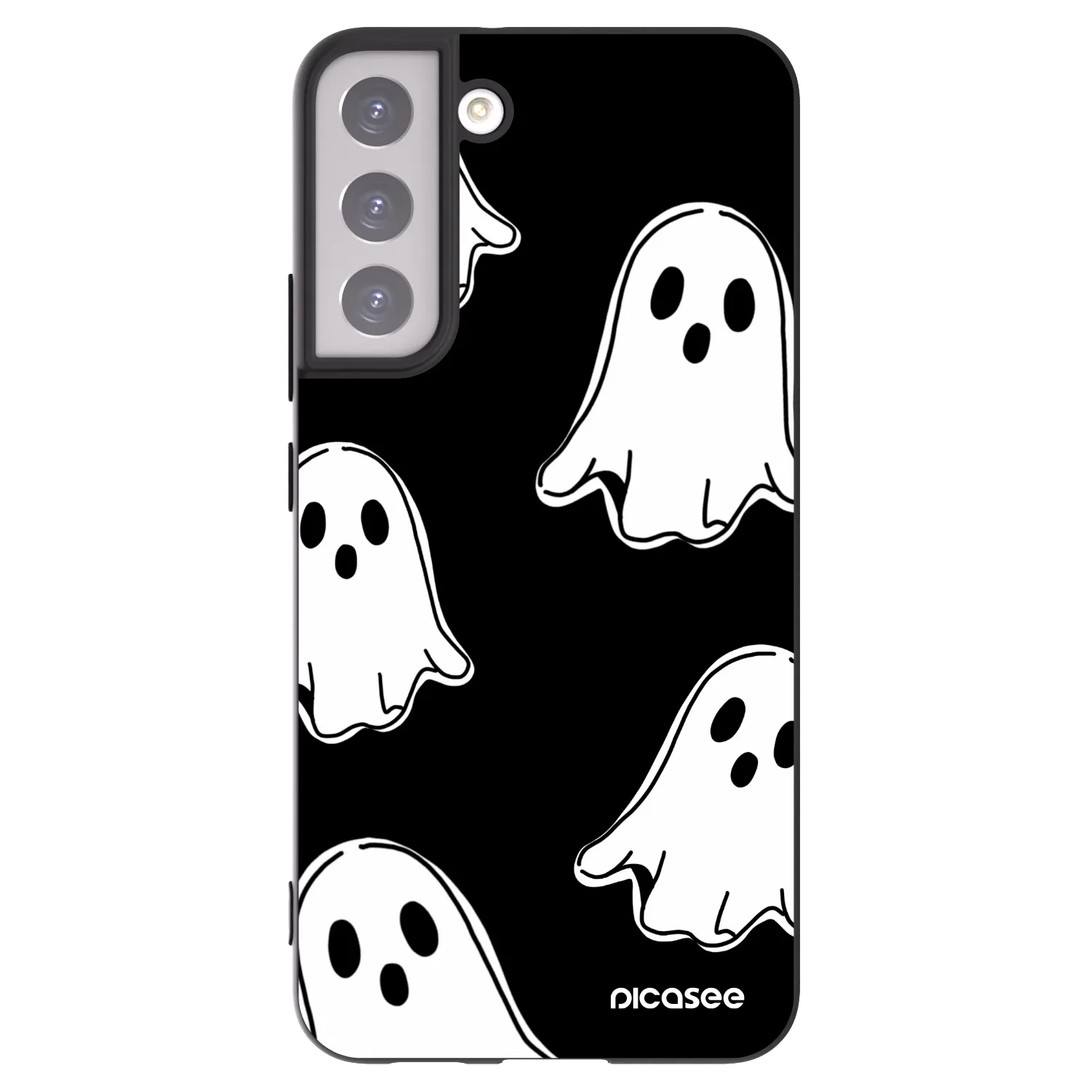 Picasee silikonový černý obal pro Samsung Galaxy S22+ 5G - Black ghosts