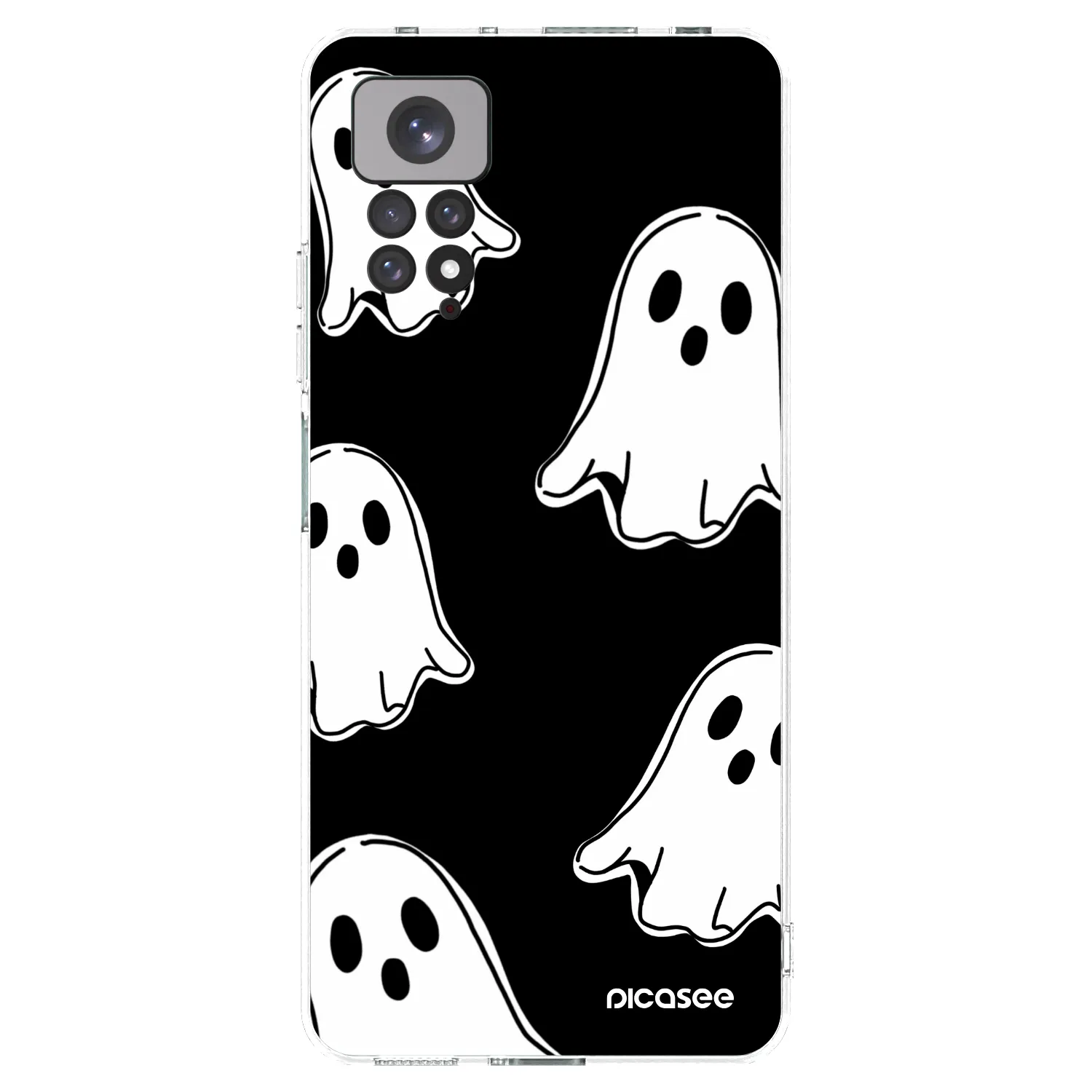 Picasee silikonový průhledný obal pro Xiaomi Redmi Note 11 - Black ghosts