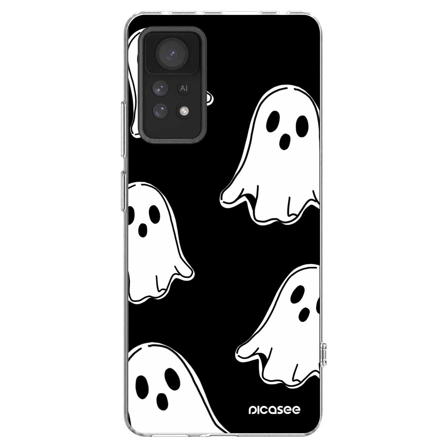 Picasee silikonový průhledný obal pro Xiaomi Redmi Note 11 Pro - Black ghosts