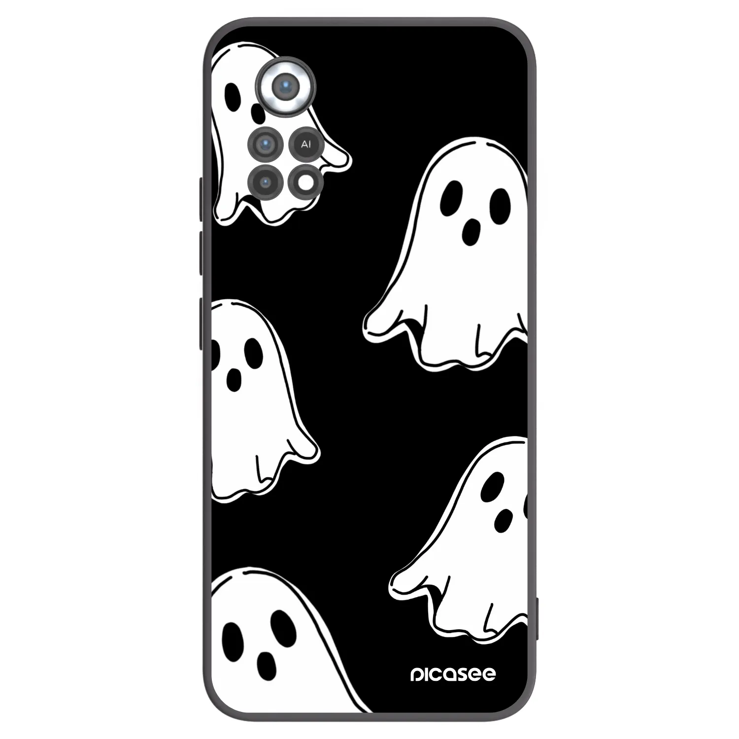 Picasee silikonový černý obal pro Xiaomi Poco X4 Pro 5G - Black ghosts