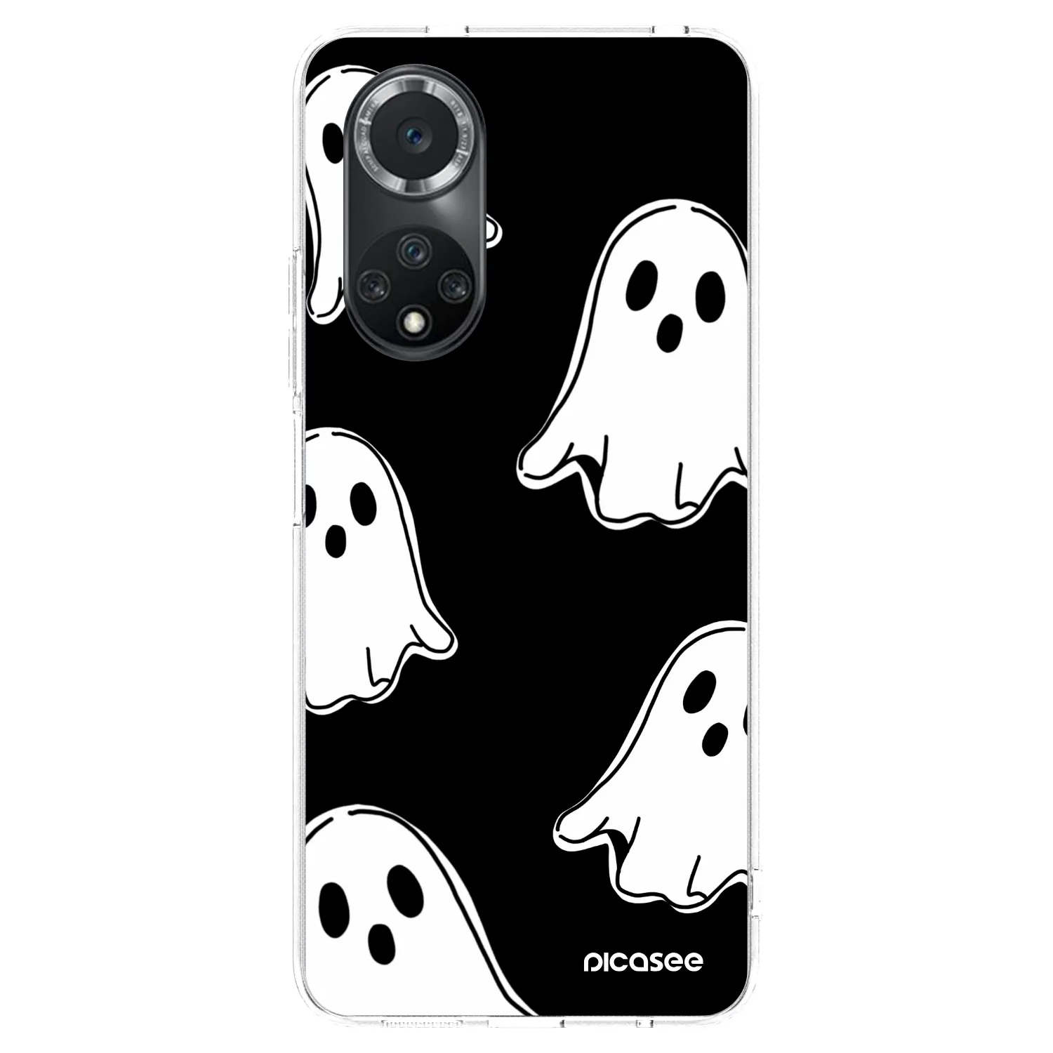 Picasee silikonový průhledný obal pro Huawei Nova 9 SE - Black ghosts