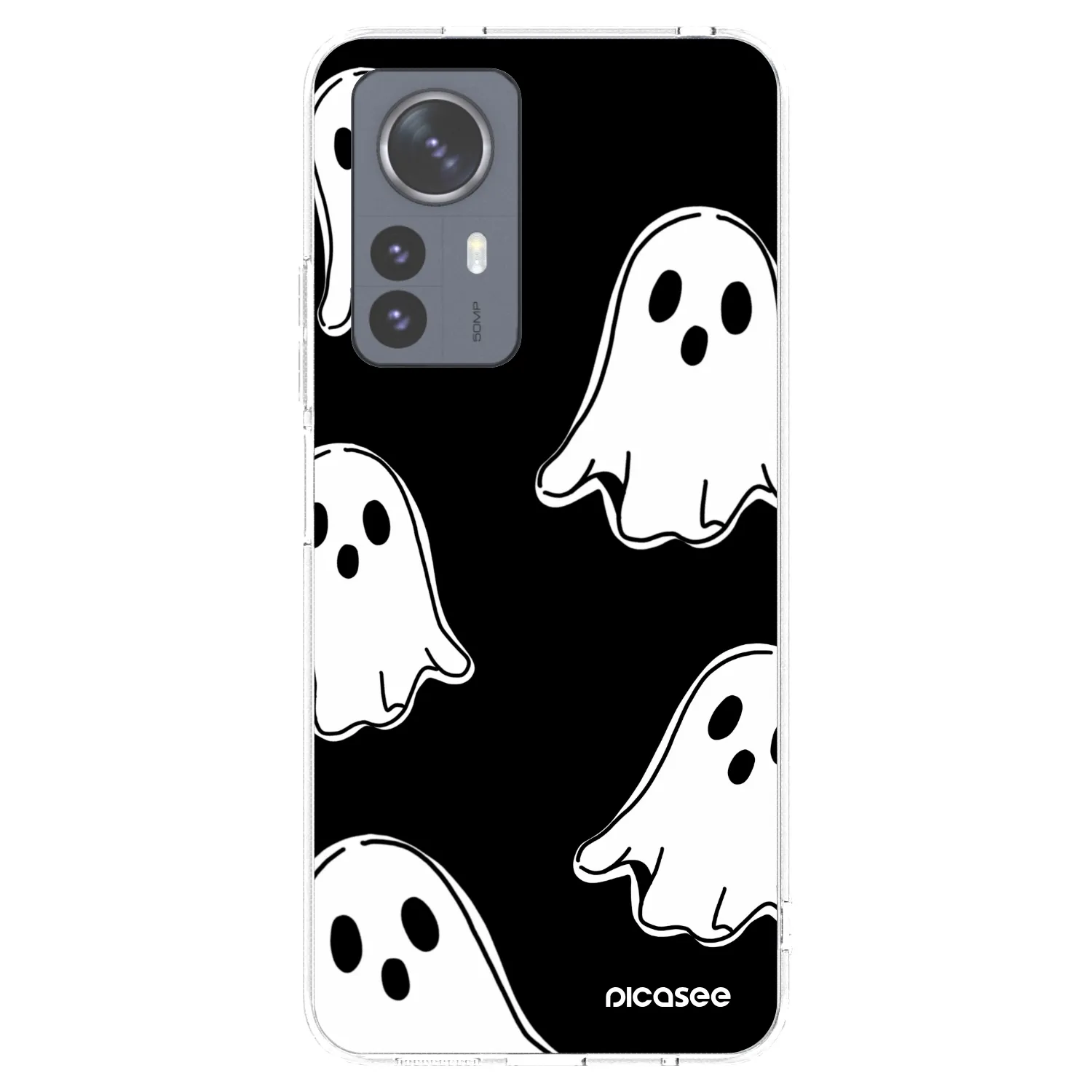 Picasee silikonový průhledný obal pro Xiaomi 12 Pro - Black ghosts