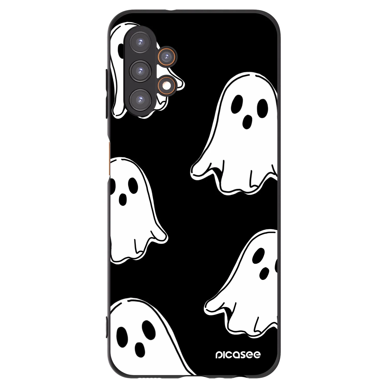 Picasee silikonový černý obal pro Samsung Galaxy A13 4G A135 - Black ghosts
