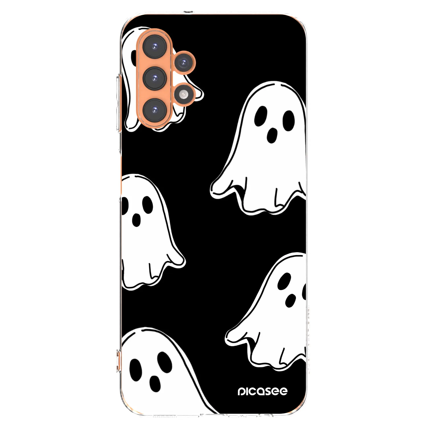Picasee silikonový průhledný obal pro Samsung Galaxy A13 4G A135 - Black ghosts