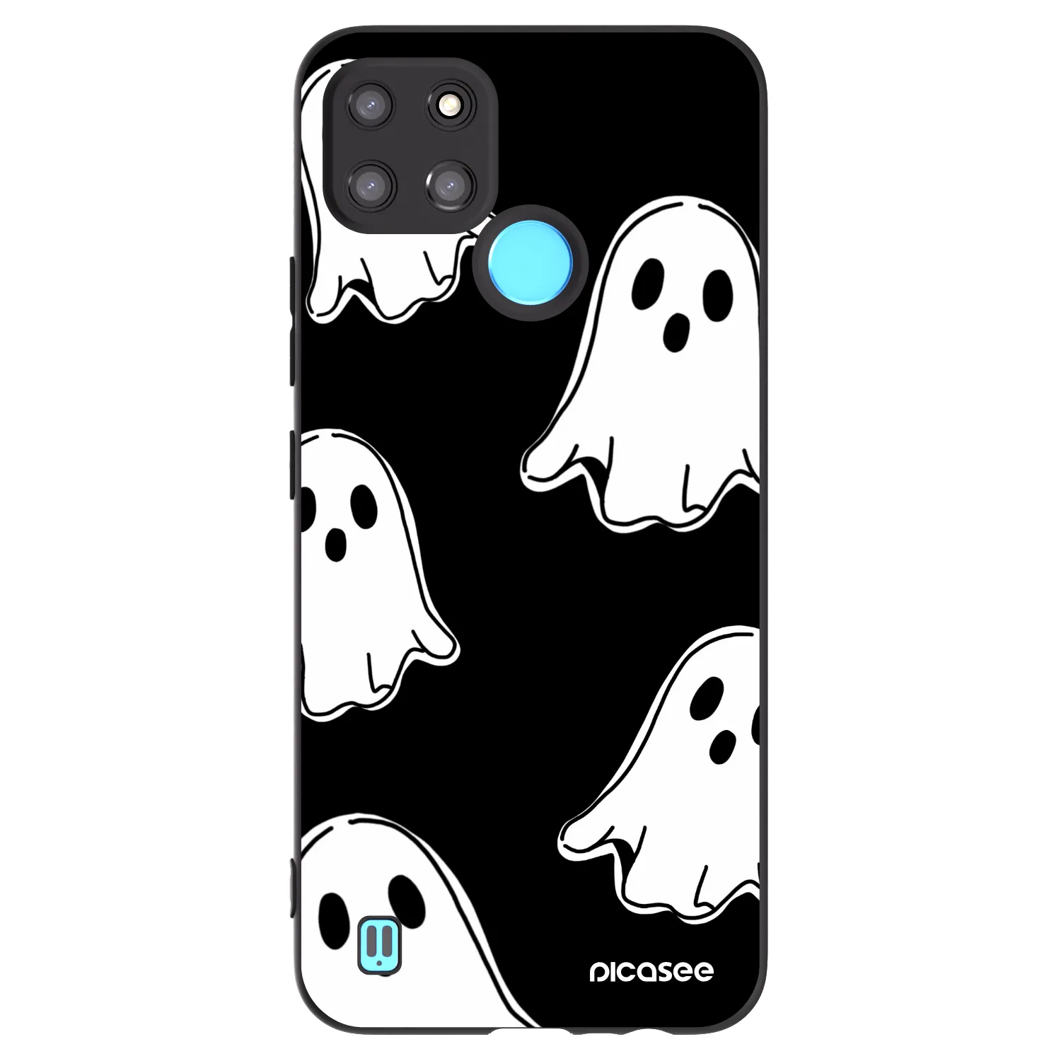 Picasee silikonový černý obal pro Realme C21Y - Black ghosts