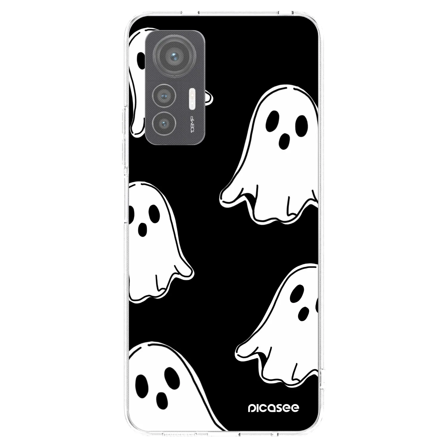 Picasee silikonový průhledný obal pro Xiaomi 12 Lite - Black ghosts