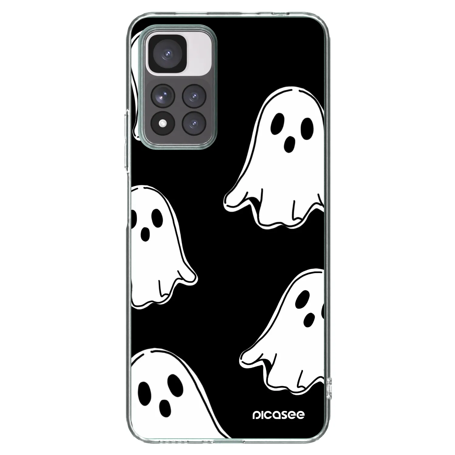 Picasee silikonový průhledný obal pro Xiaomi Redmi Note 11 Pro+ 5G - Black ghosts