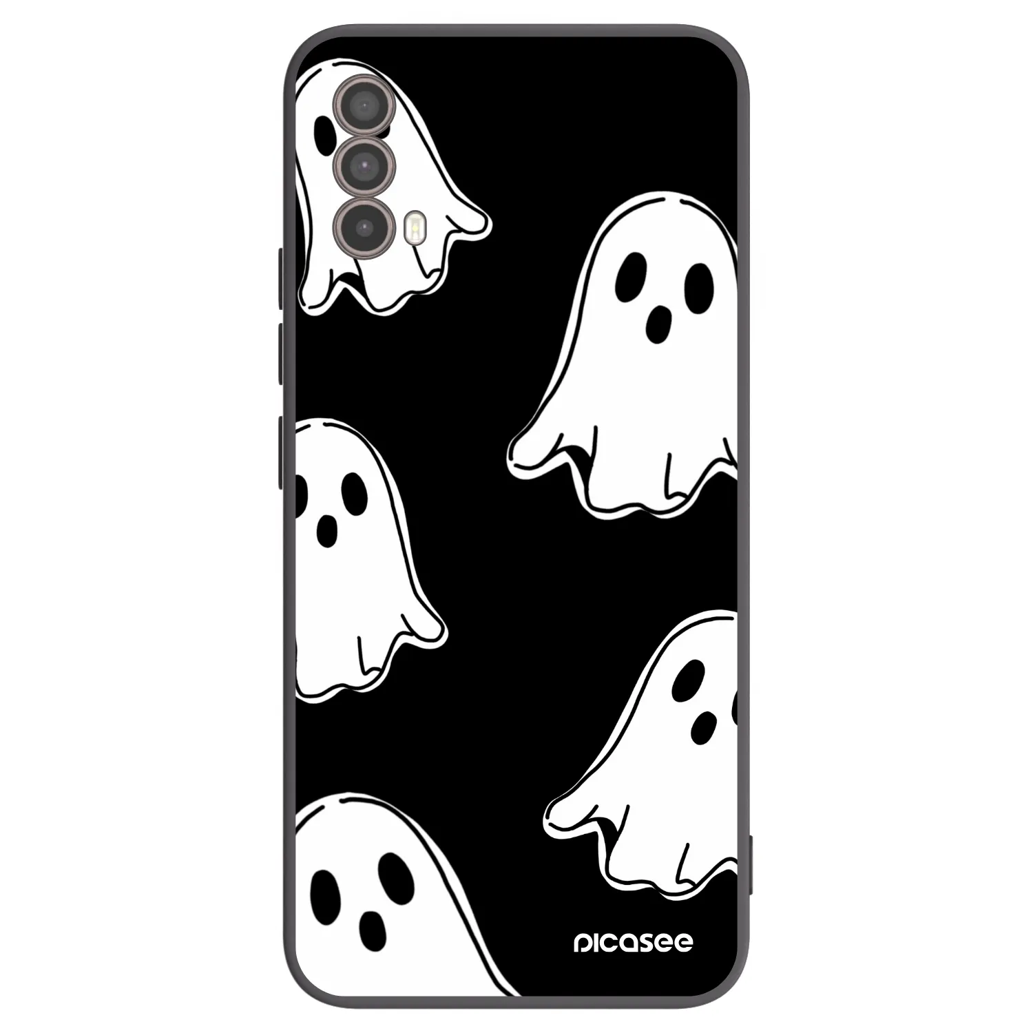 Picasee silikonový černý obal pro Motorola Moto E40 - Black ghosts
