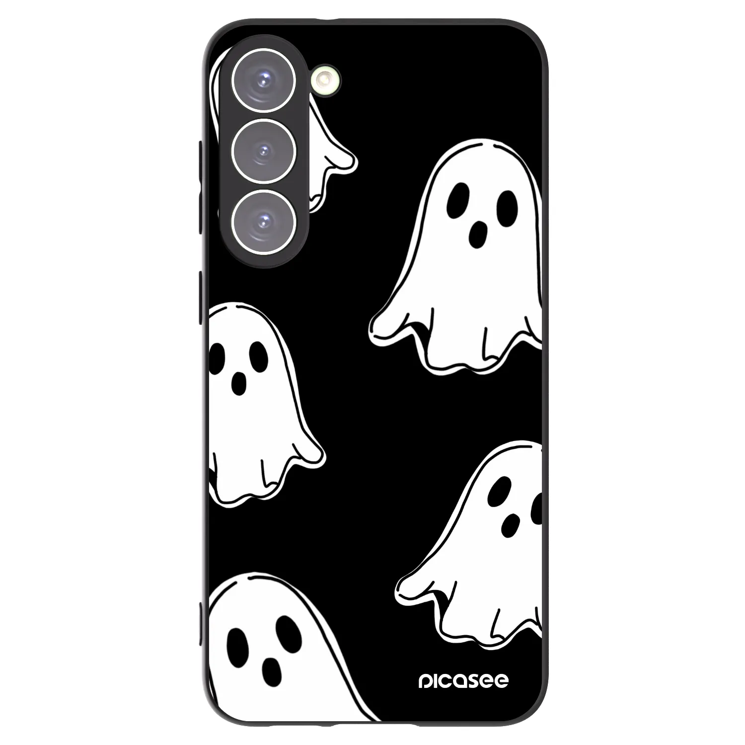 Picasee silikonový černý obal pro Samsung Galaxy S23+ 5G - Black ghosts