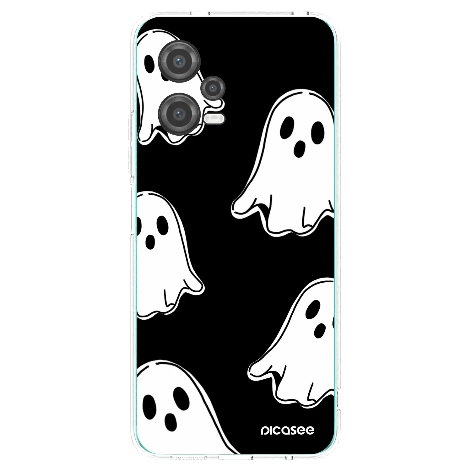 Picasee silikonový průhledný obal pro Xiaomi Poco X5 - Black ghosts