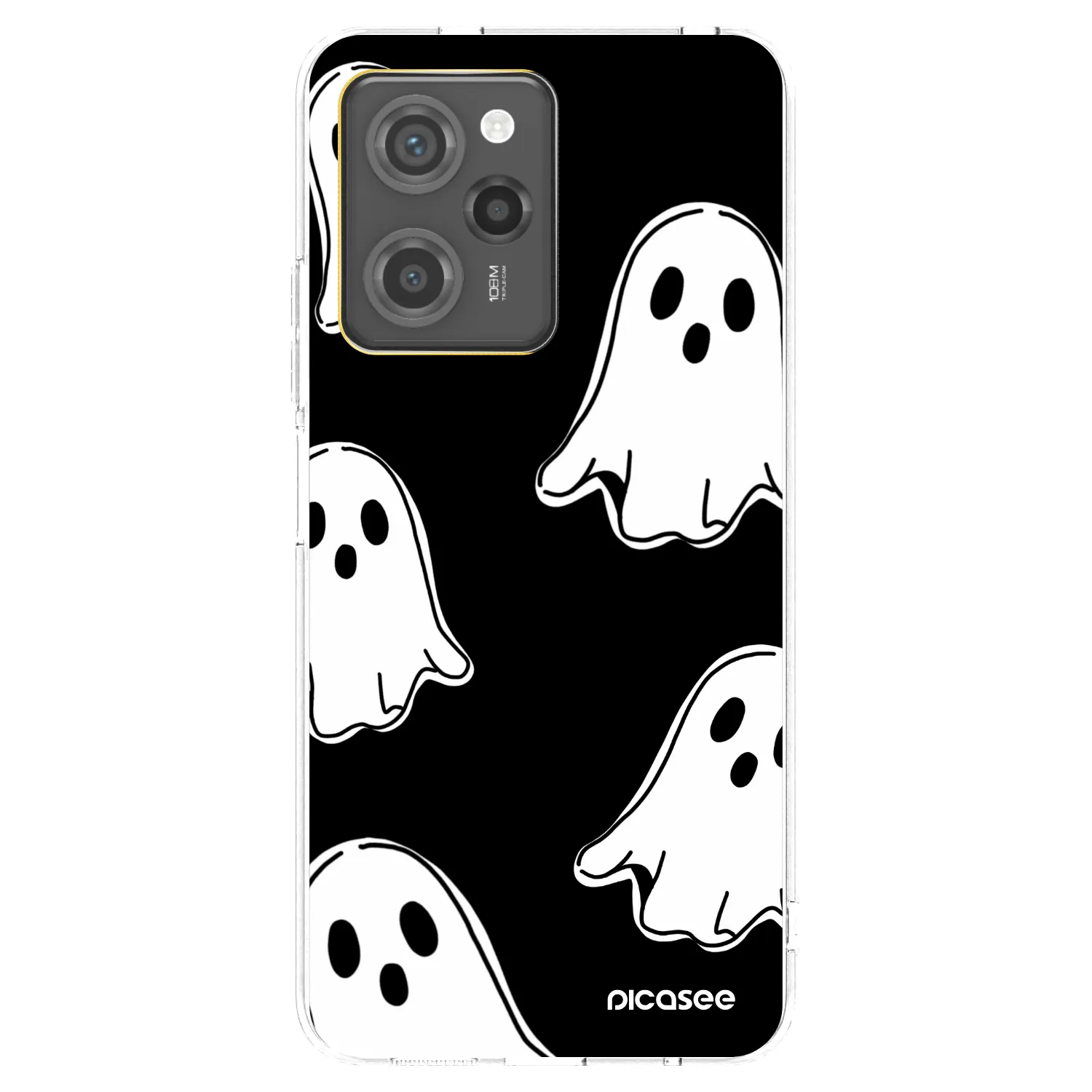 Picasee silikonový černý obal pro Xiaomi Poco X5 Pro - Black ghosts