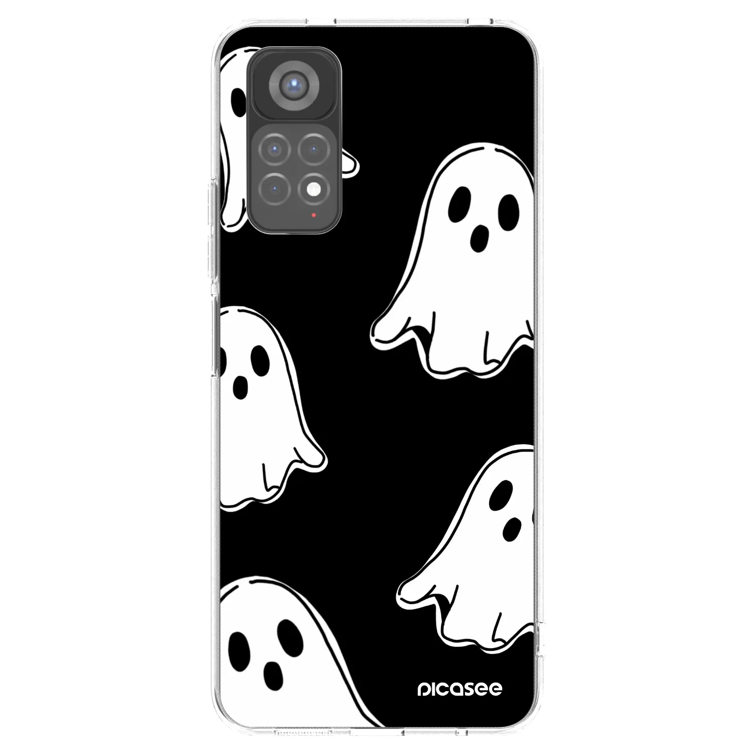 Picasee silikonový průhledný obal pro Xiaomi Redmi Note 11S 5G - Black ghosts