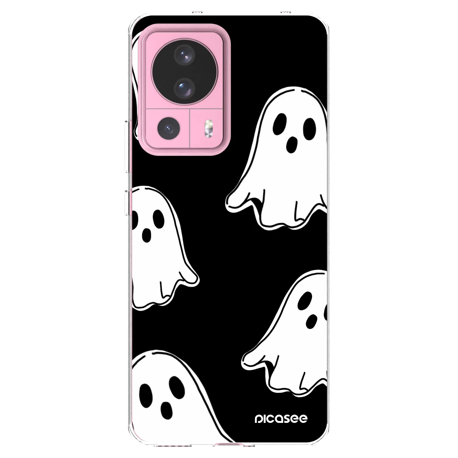 Picasee silikonový průhledný obal pro Xiaomi 13 Lite - Black ghosts