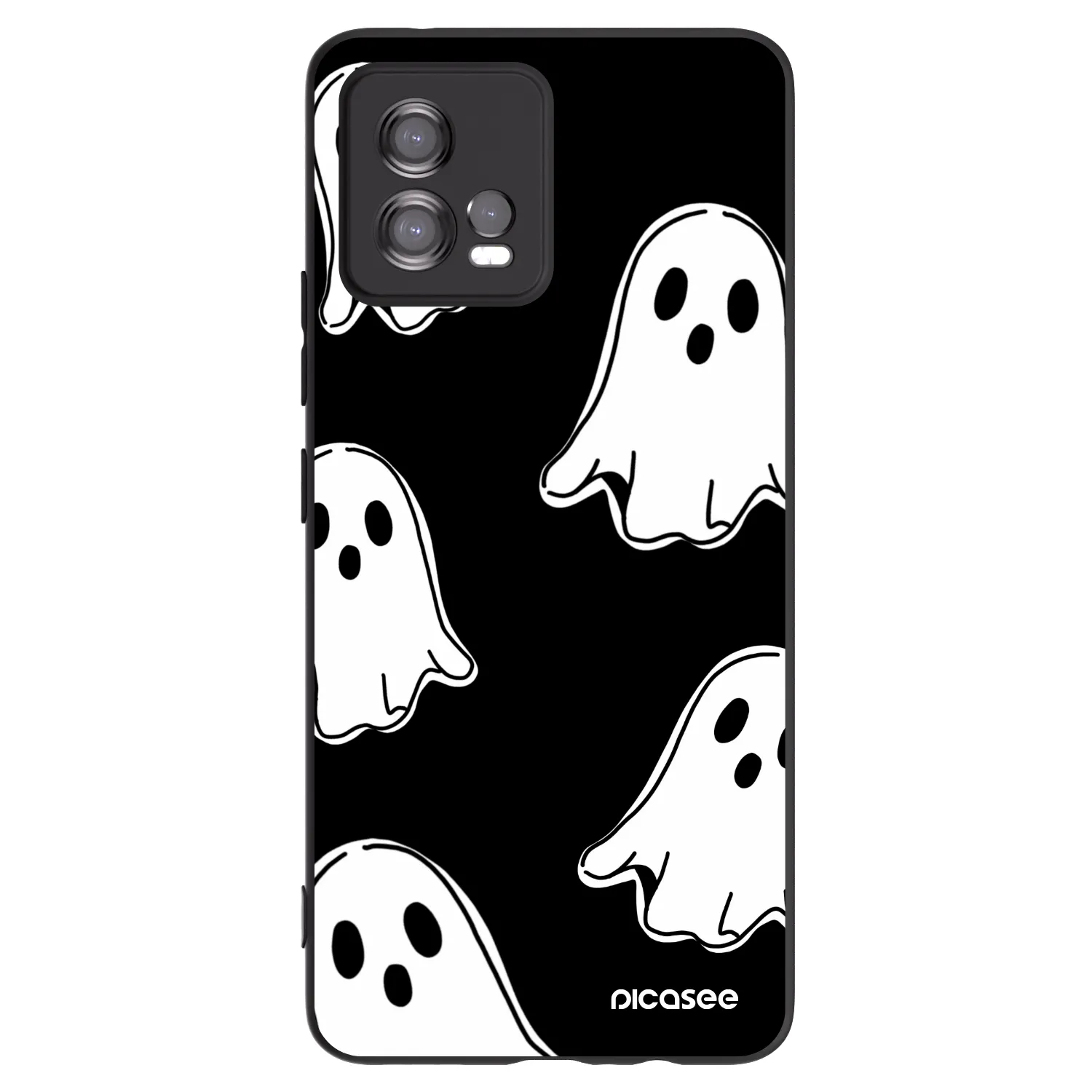 Picasee silikonový černý obal pro Motorola Moto G72 - Black ghosts