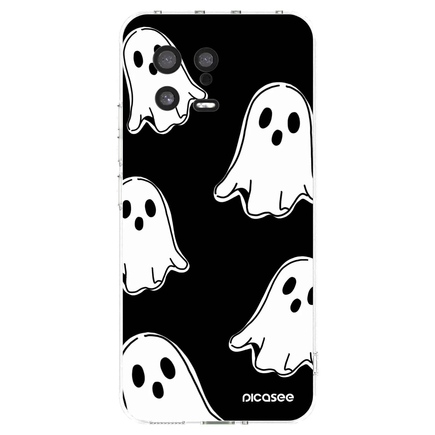 Picasee silikonový průhledný obal pro Xiaomi 13 - Black ghosts