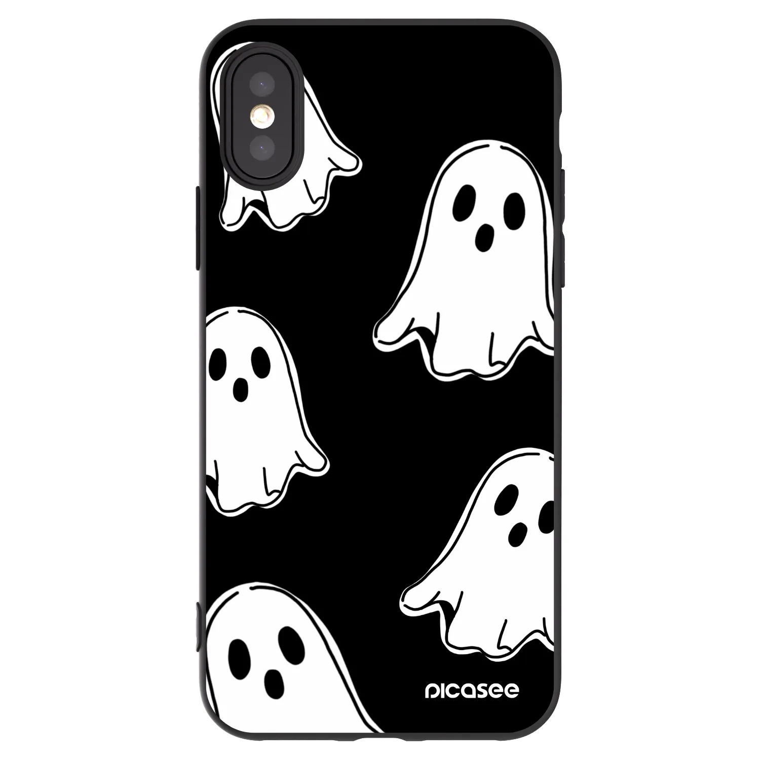 Picasee silikonový černý obal pro Apple iPhone X/XS - Black ghosts