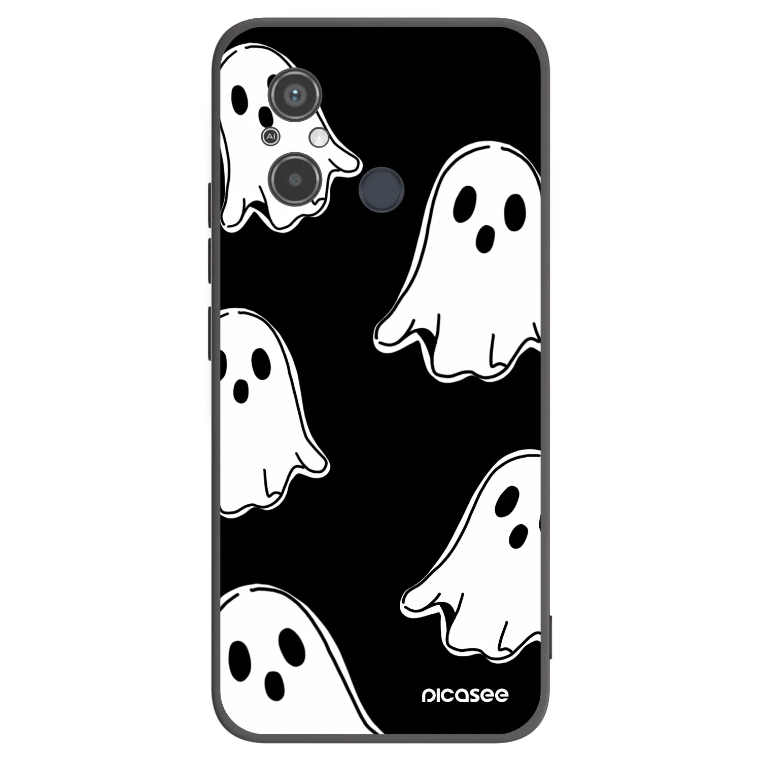 Picasee silikonový černý obal pro Xiaomi Redmi 12C - Black ghosts