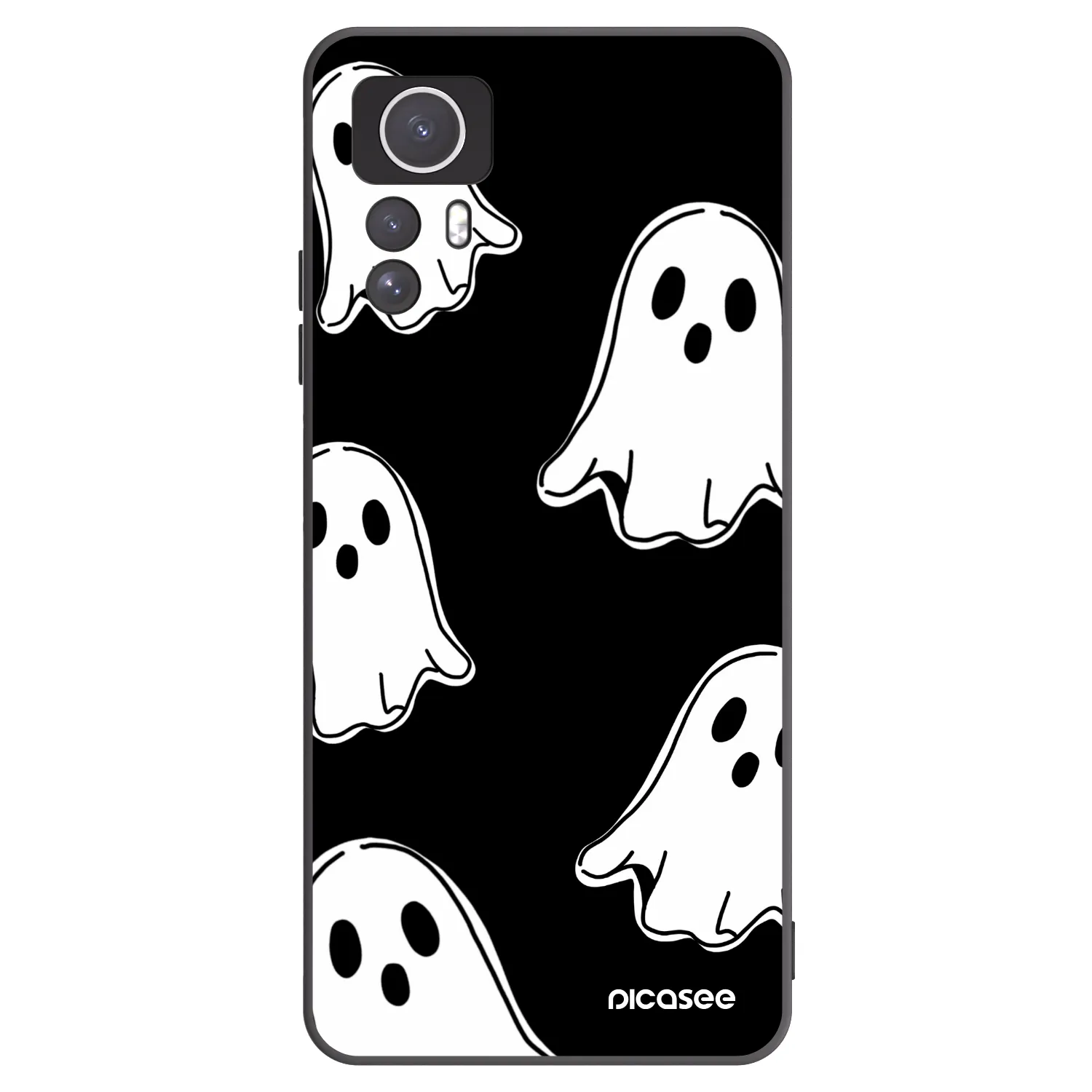 Picasee silikonový černý obal pro Xiaomi Redmi Note 12S - Black ghosts