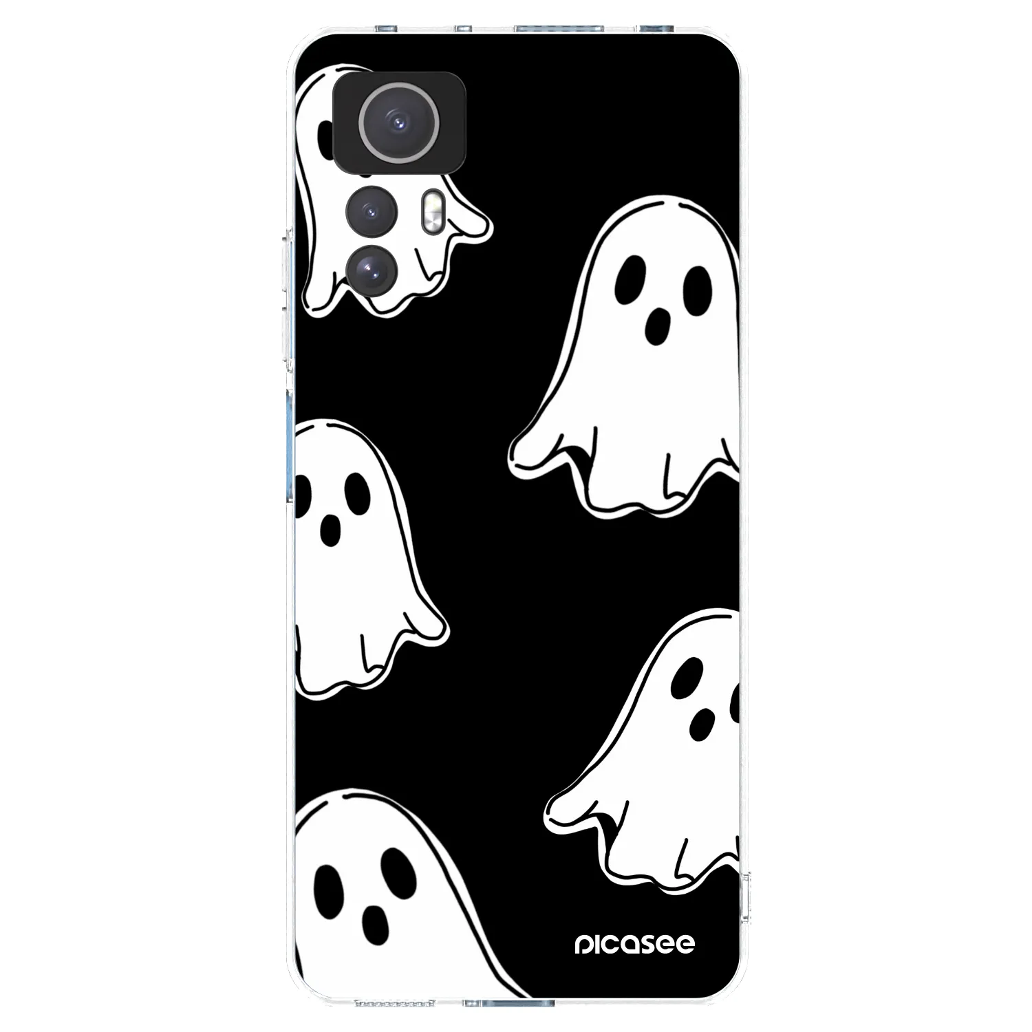 Picasee silikonový průhledný obal pro Xiaomi Redmi Note 12S - Black ghosts