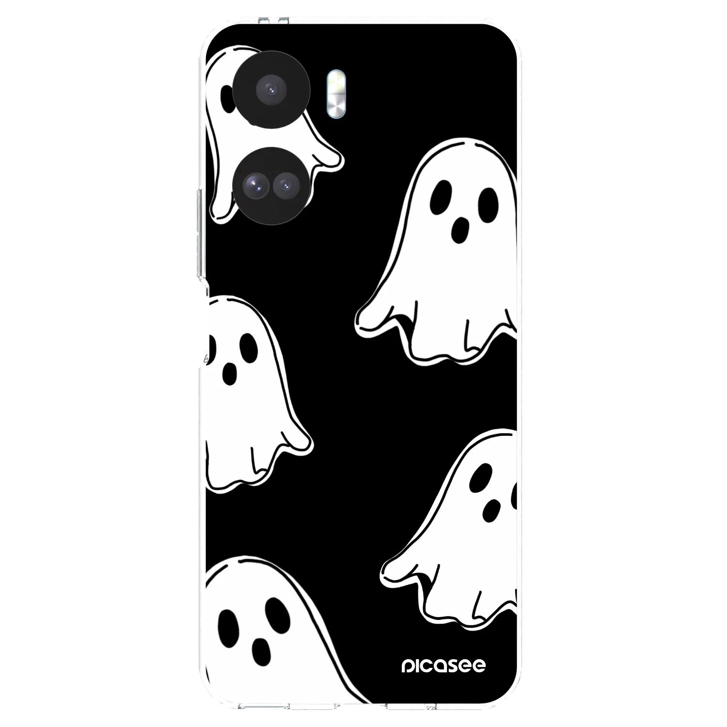 Picasee silikonový průhledný obal pro Honor 90 Lite 5G - Black ghosts