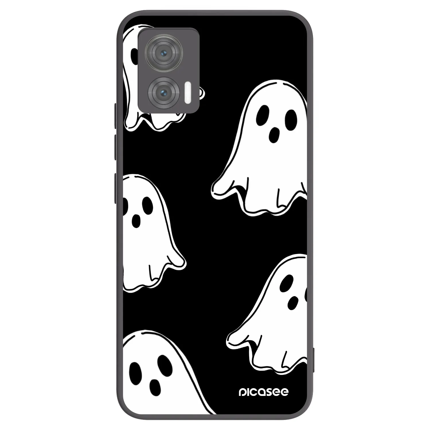Picasee silikonový černý obal pro Motorola Edge 30 Neo - Black ghosts