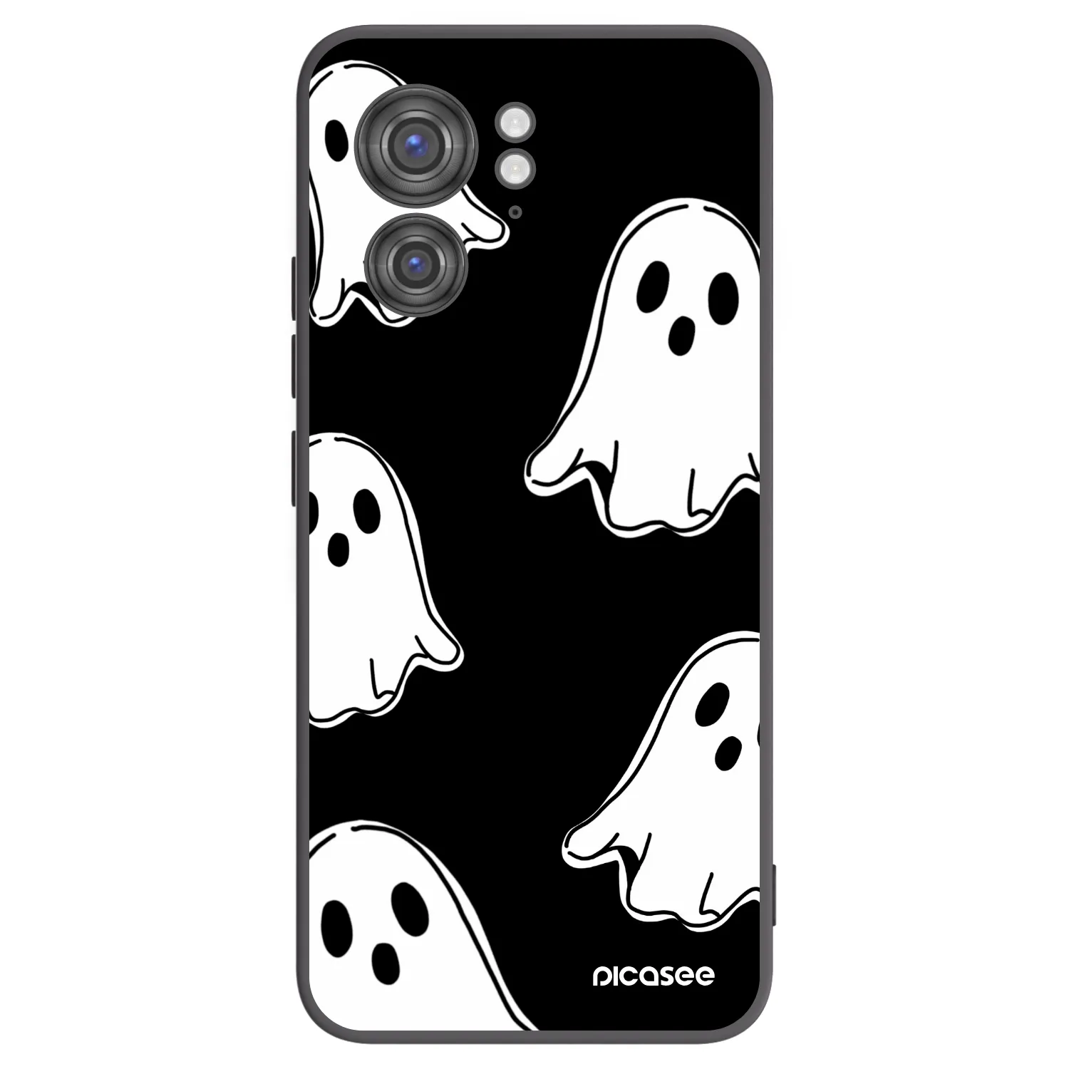 Picasee silikonový černý obal pro Motorola Edge 40 - Black ghosts
