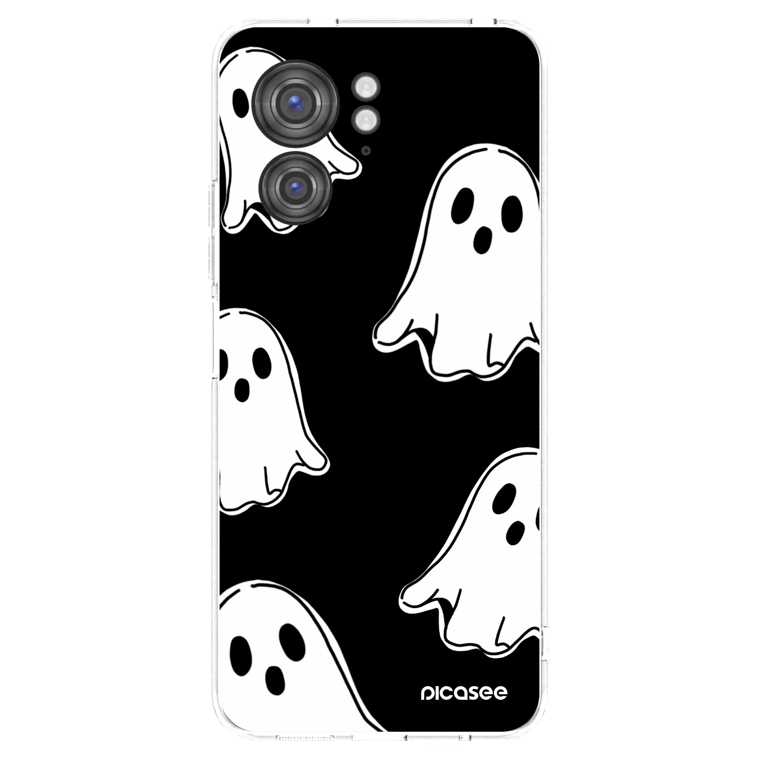 Picasee silikonový průhledný obal pro Motorola Edge 40 - Black ghosts