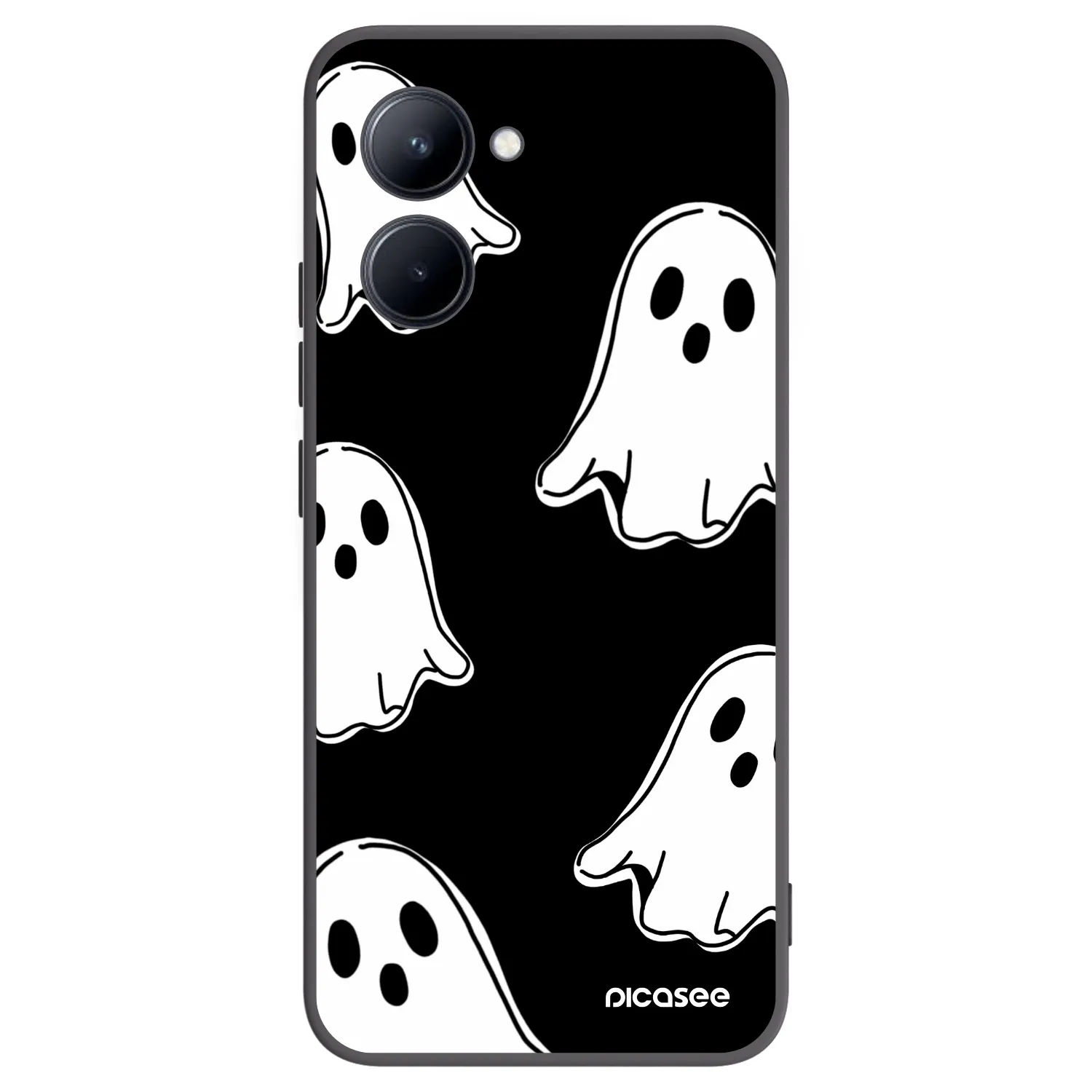 Picasee silikonový černý obal pro Realme C33 (2023) - Black ghosts