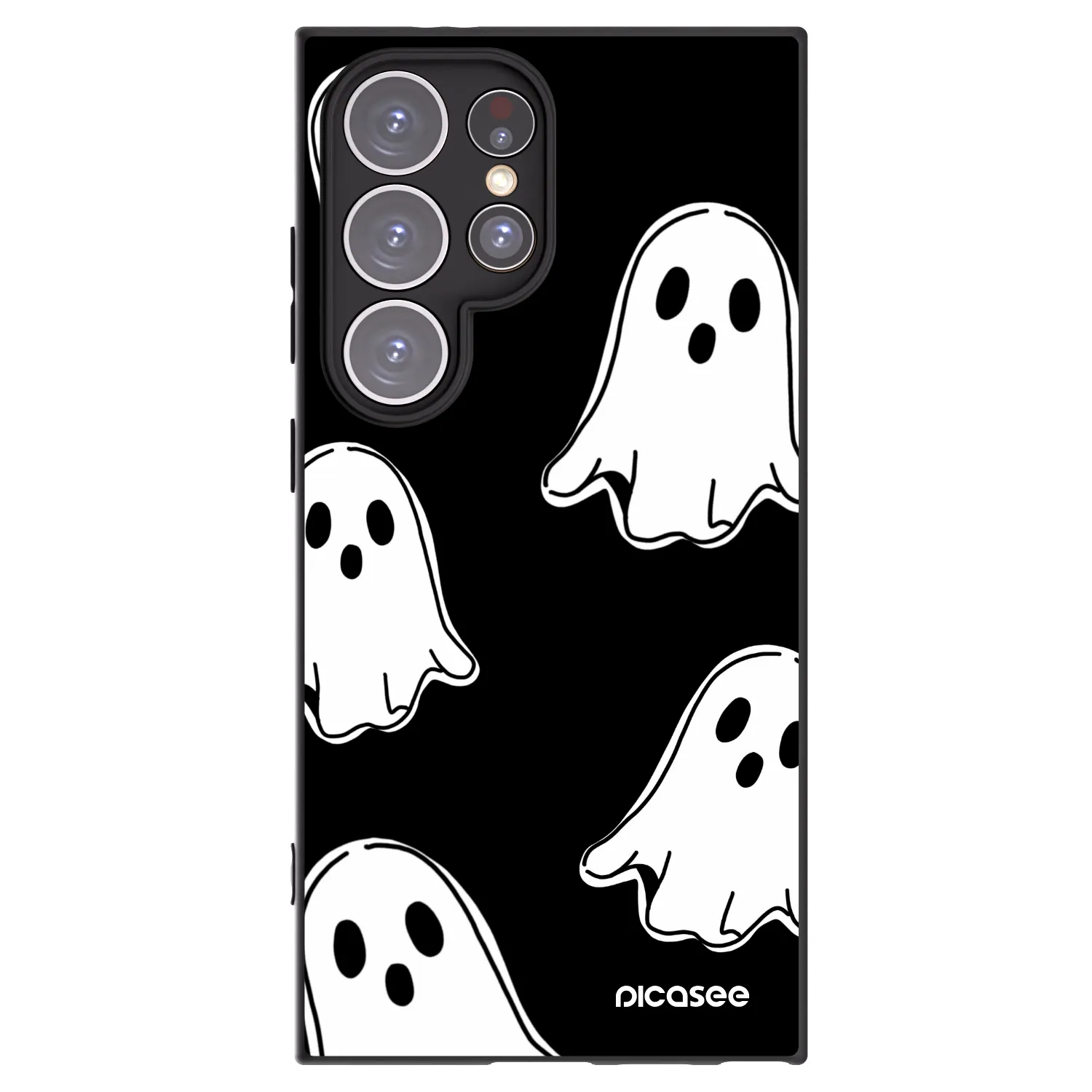 Picasee silikonový černý obal pro Samsung Galaxy S24 Ultra S928B 5G - Black ghosts