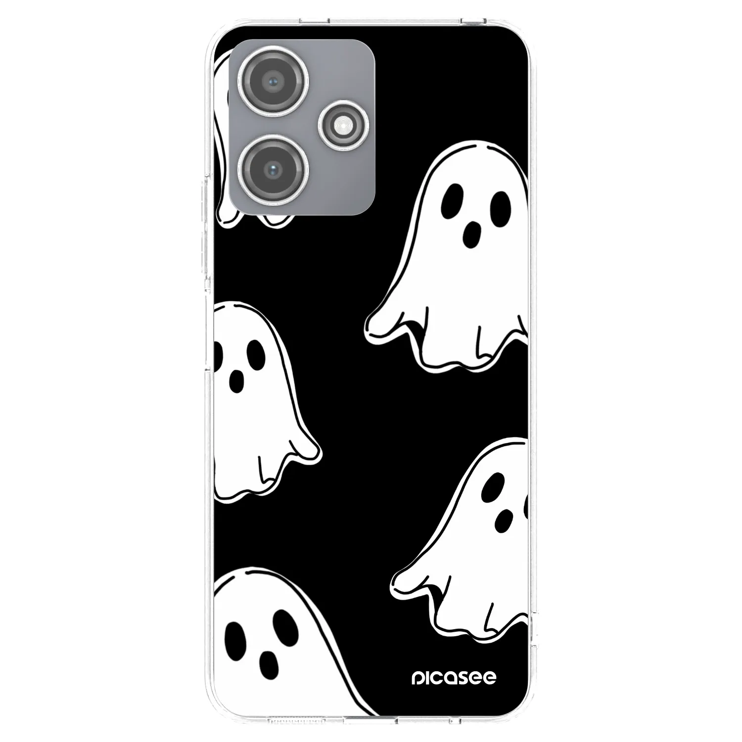 Picasee silikonový průhledný obal pro Xiaomi Redmi 12 5G - Black ghosts
