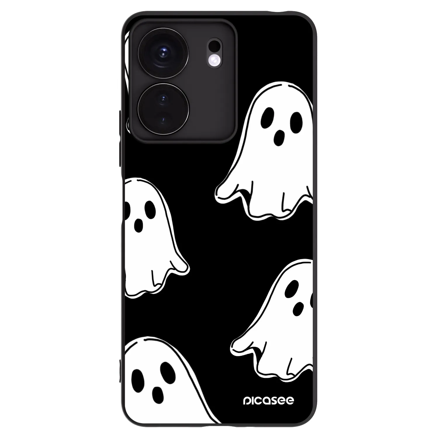 Picasee silikonový černý obal pro Xiaomi Redmi 13C 4G - Black ghosts