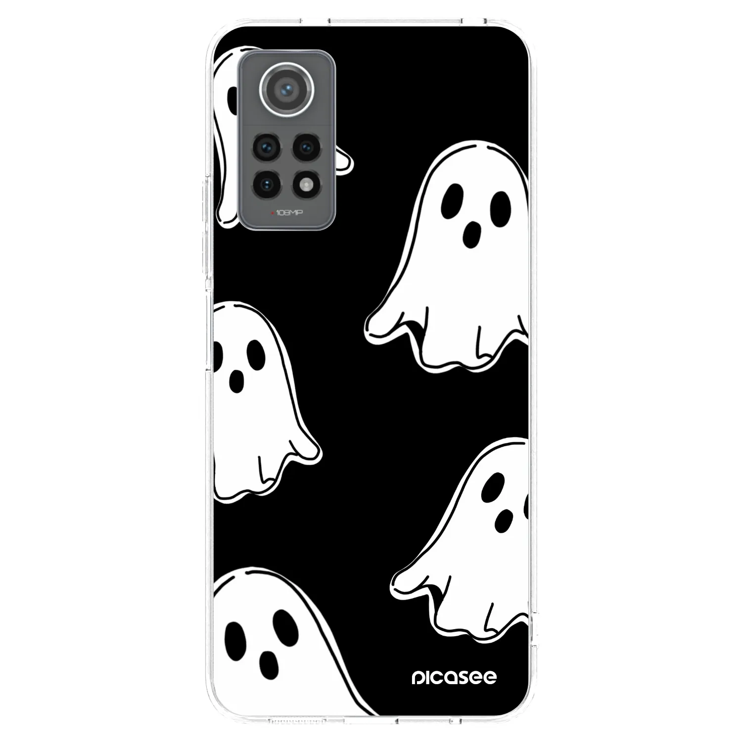 Picasee silikonový průhledný obal pro Xiaomi Redmi Note 12 Pro 4G - Black ghosts
