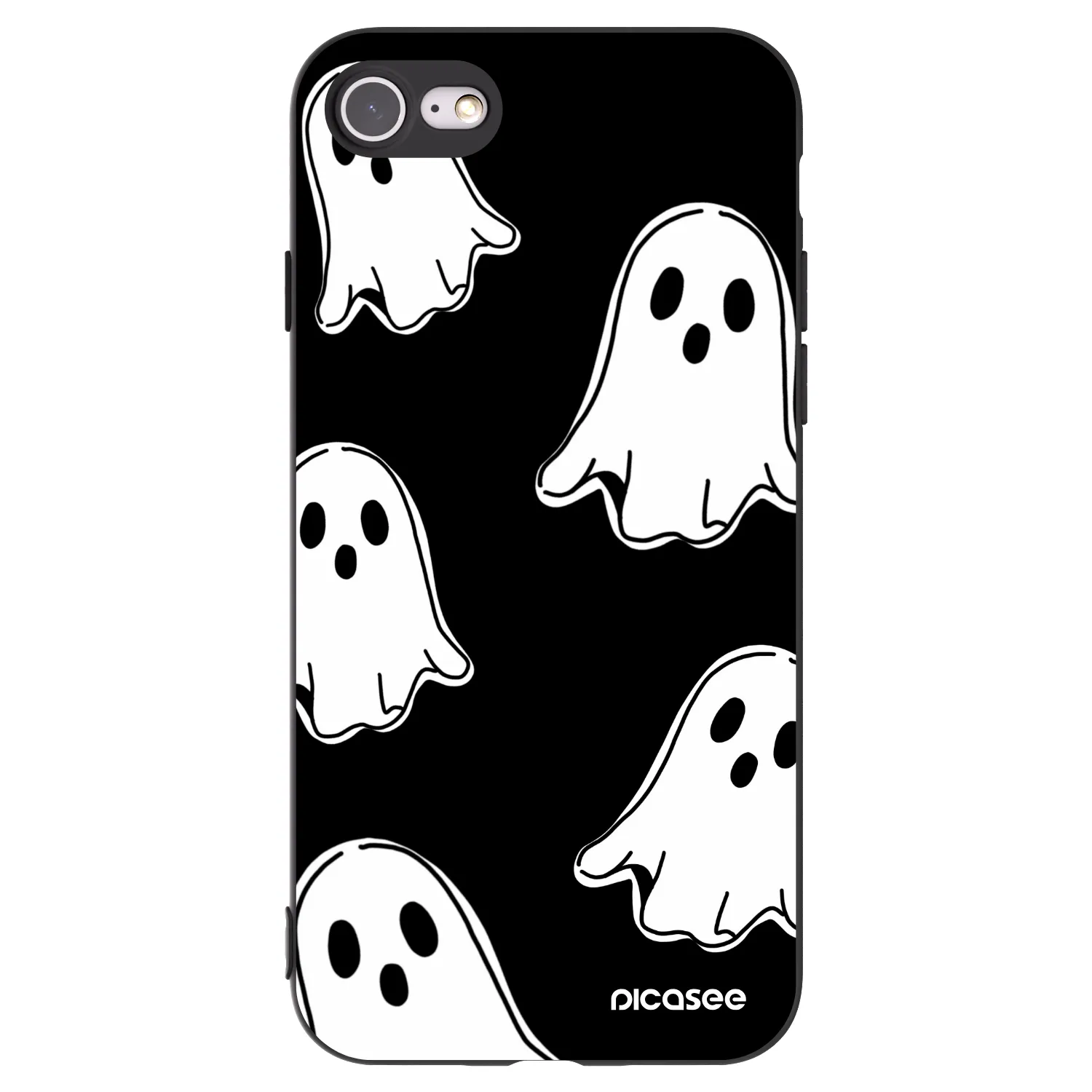 Picasee silikonový černý obal pro Apple iPhone 8 - Black ghosts
