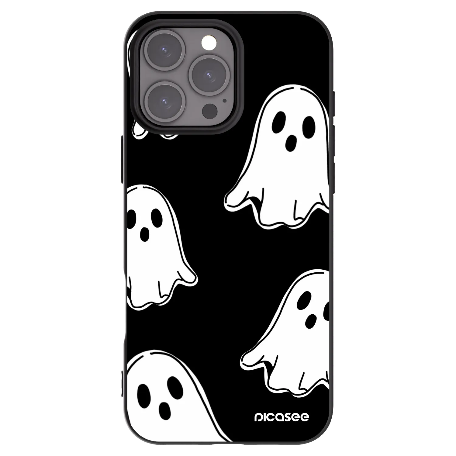 Picasee silikonový černý obal pro Apple iPhone 16 Pro Max - Black ghosts