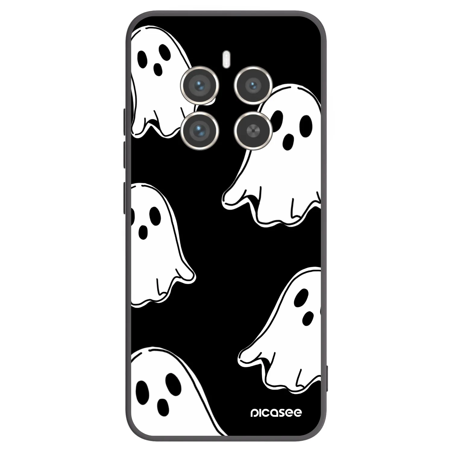 Picasee silikonový černý obal pro Realme 12 Pro 5G - Black ghosts