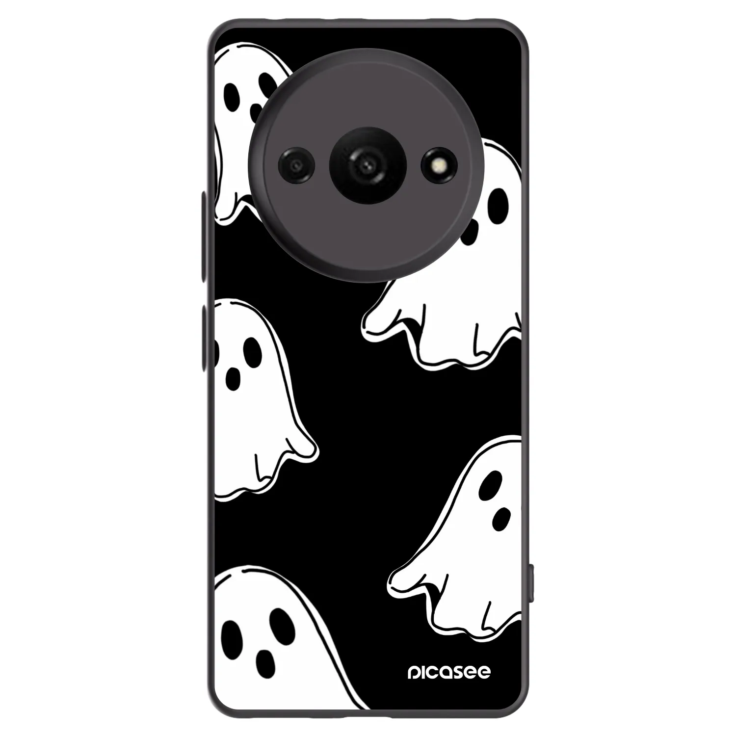 Picasee silikonový černý obal pro Xiaomi Redmi A3 - Black ghosts