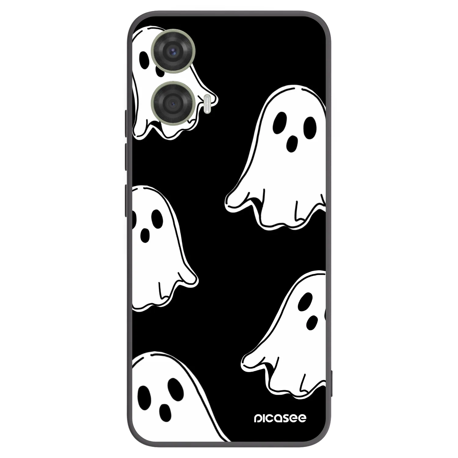 Picasee silikonový černý obal pro Motorola Moto G24 - Black ghosts