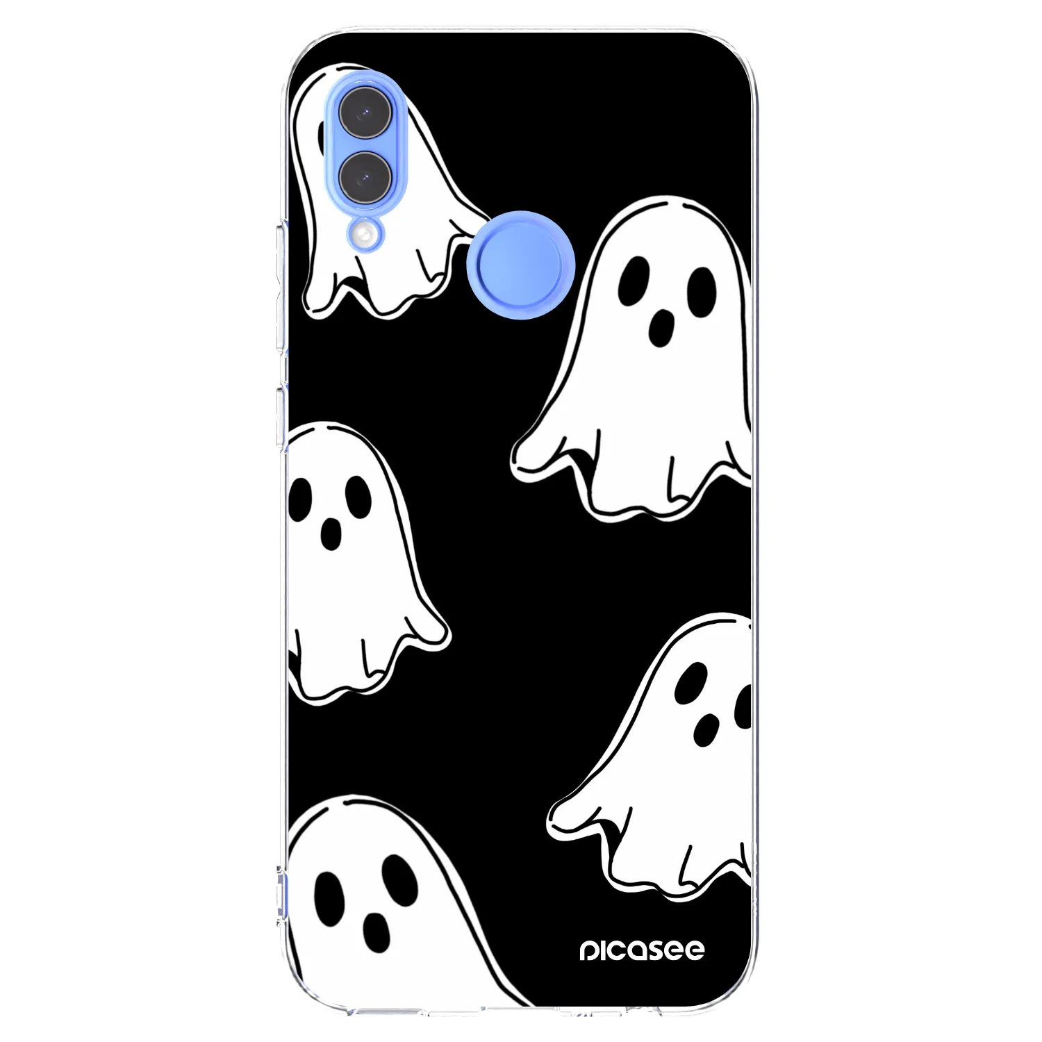 Picasee silikonový průhledný obal pro Huawei P Smart 2019 - Black ghosts